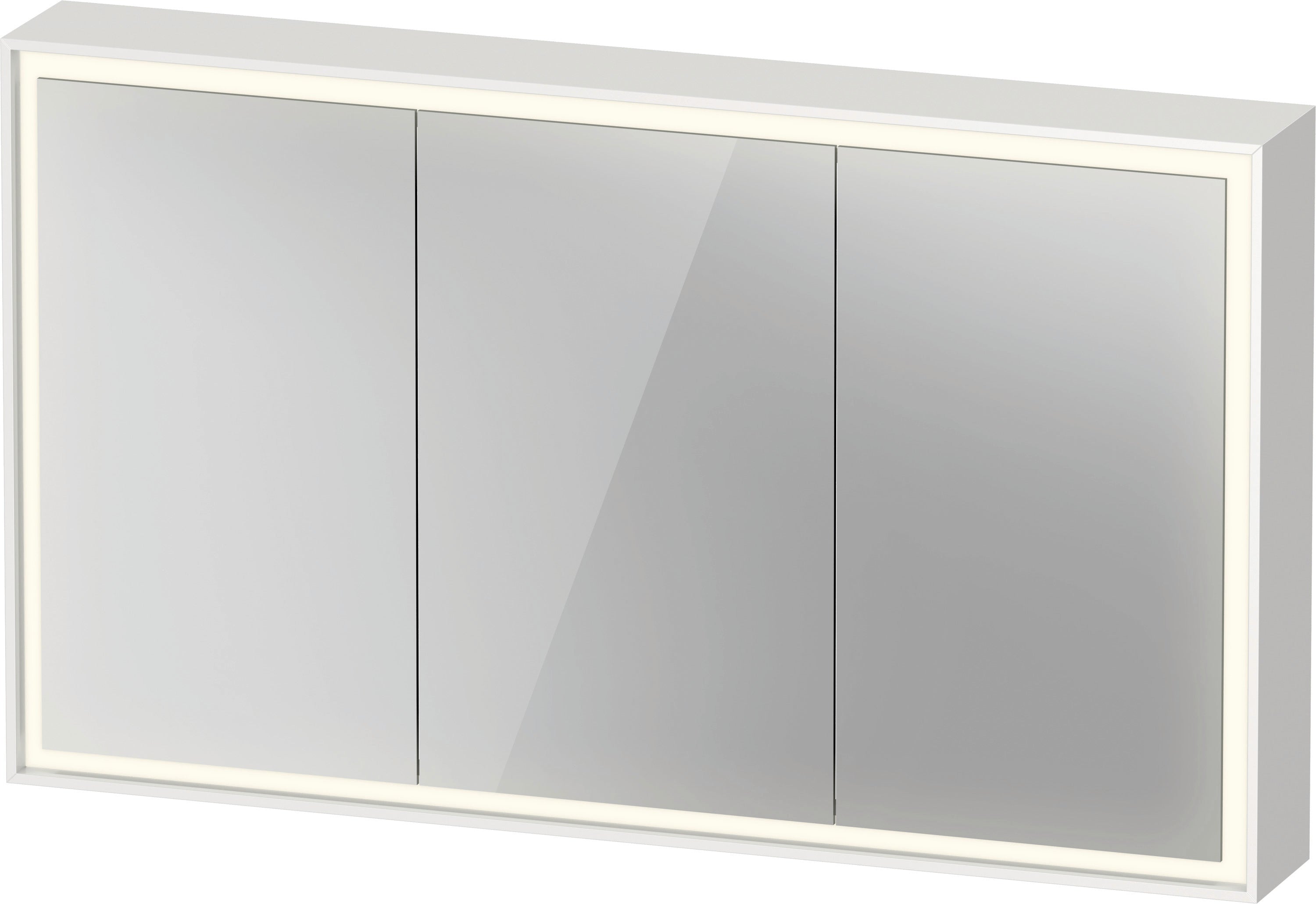 L-Cube 47 1/4" x27 1/2" 2 Left 1 Right Hinge 3 Door LED Rectangular Medicine Cabinet in Aluminum