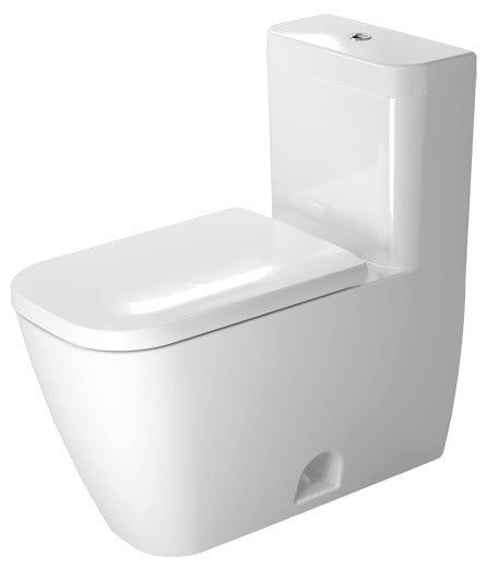 Happy D.2 1.32/0.92 GPF Dual Flush Elongated One Piece Toilet in White, Top Push Button Flush - Seat Included