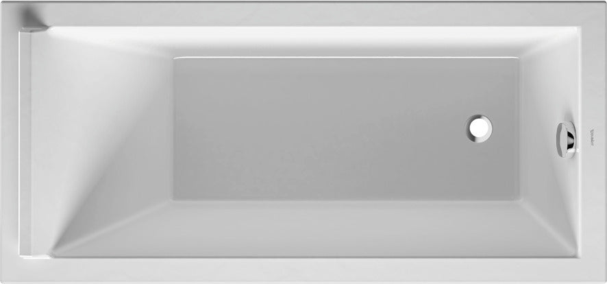 Starck 59" x 27 1/2" Rectangular Drop In Bathtub in White Acrylic with Reversible Drain, Drain Sold Separately