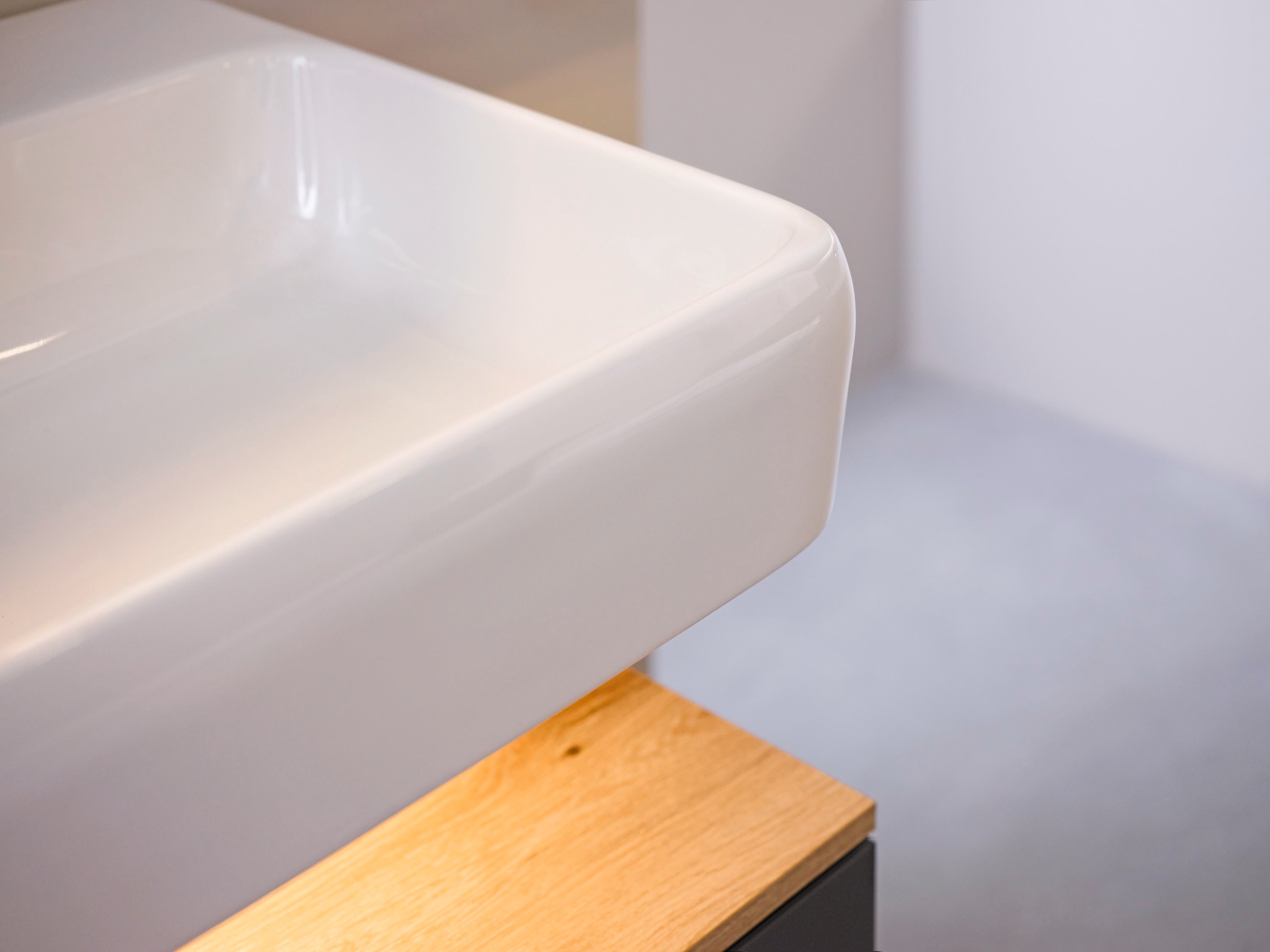 Studio F. A. Porsche Collection 39 3/8" Rectangular Wall Mounted Sink in White with Single Faucet Hole and with Overflow