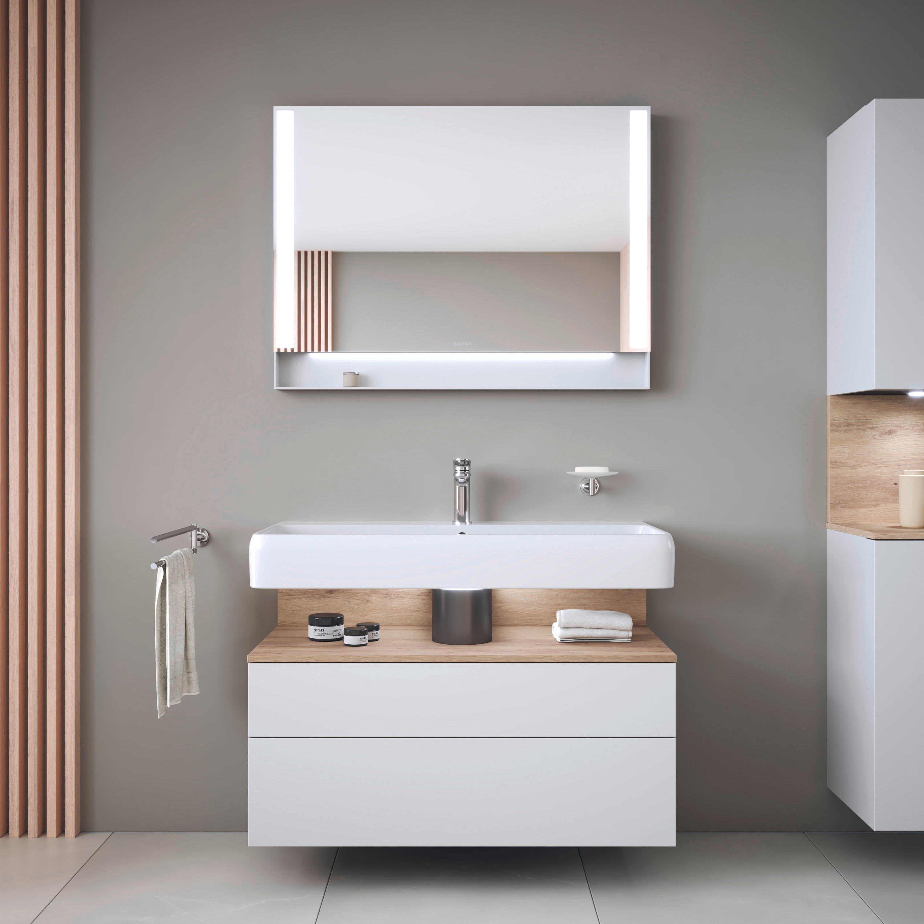 Studio F. A. Porsche Collection 39 3/8" Rectangular Wall Mounted Sink in White with Single Faucet Hole and with Overflow