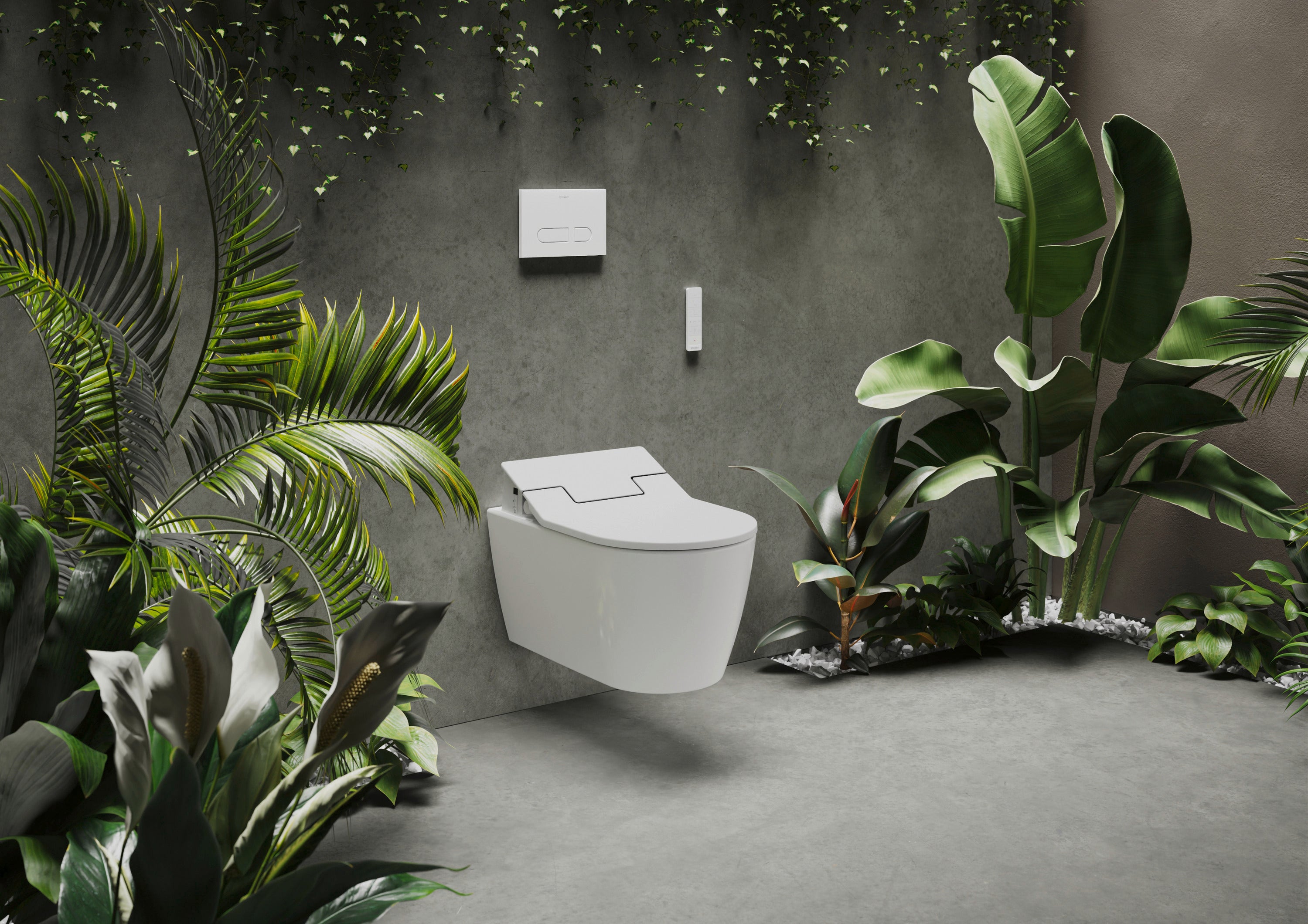 SensoWash Slim Elongated Bidet Toilet Seat in White, with Remote, Concealed Connections