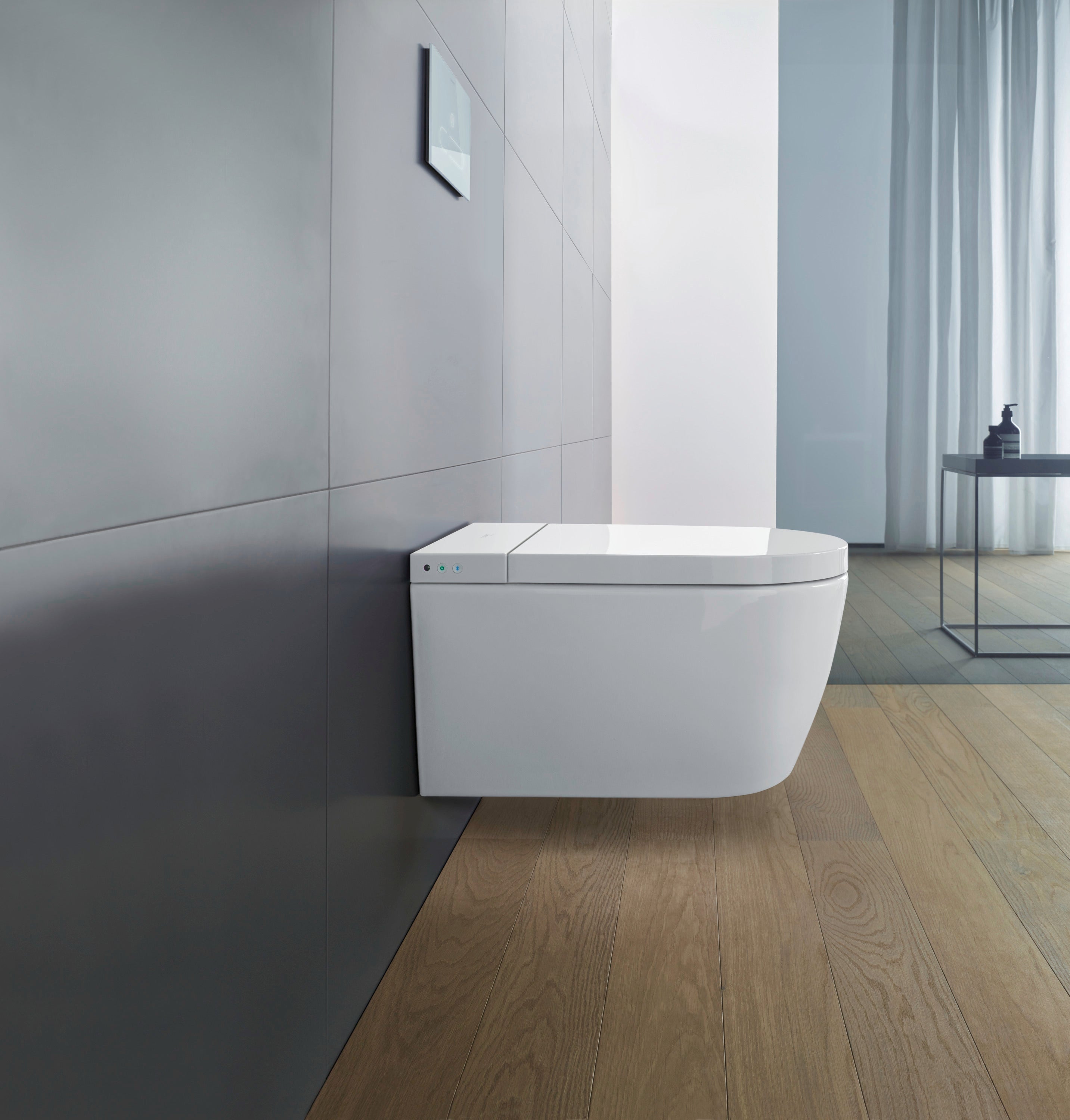 SensoWash Starck f Elongated Bidet Toilet Seat in White, with, Exposed Connections