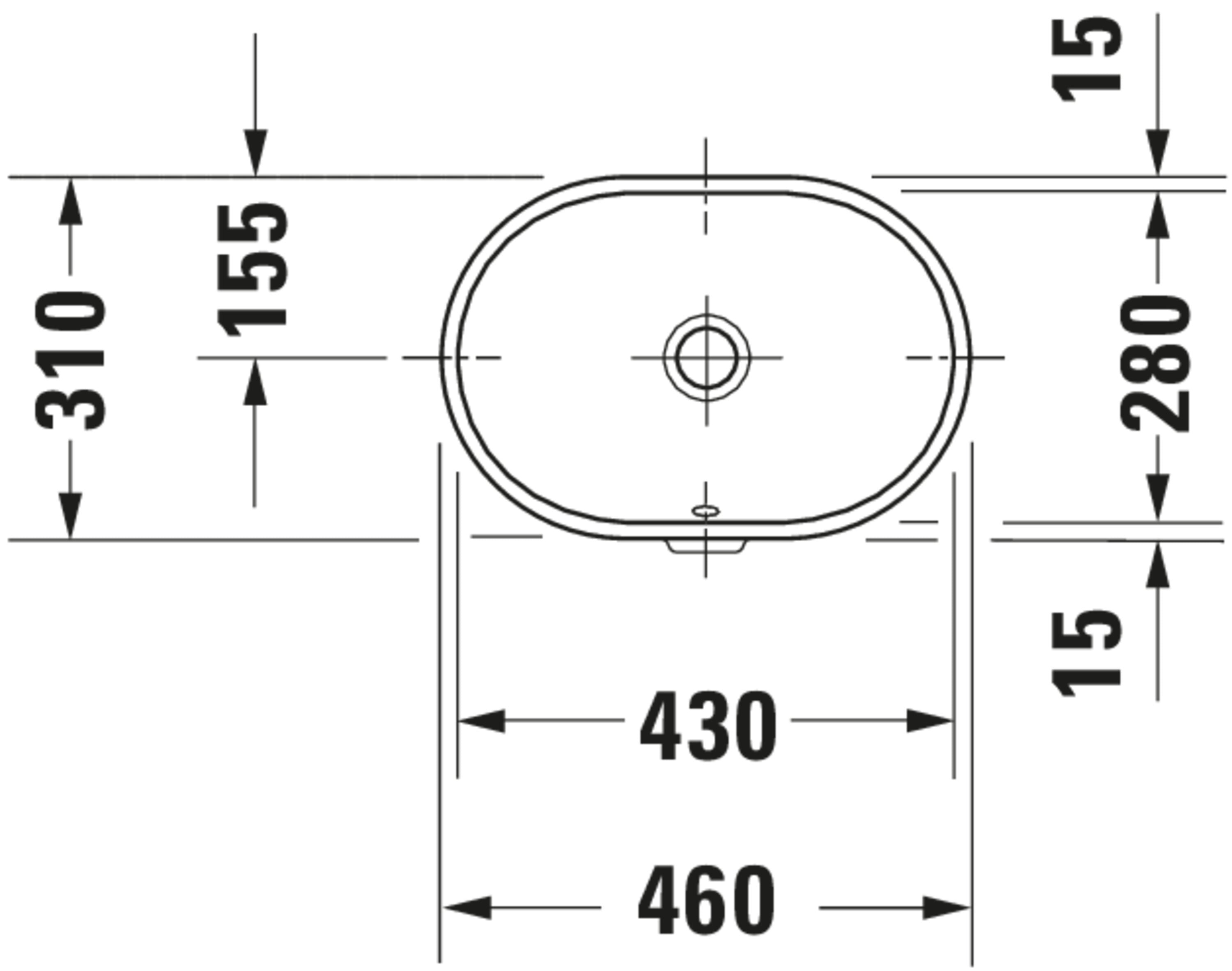 Design Classics 16 7/8" Oval Undermount Sink in White with Overflow