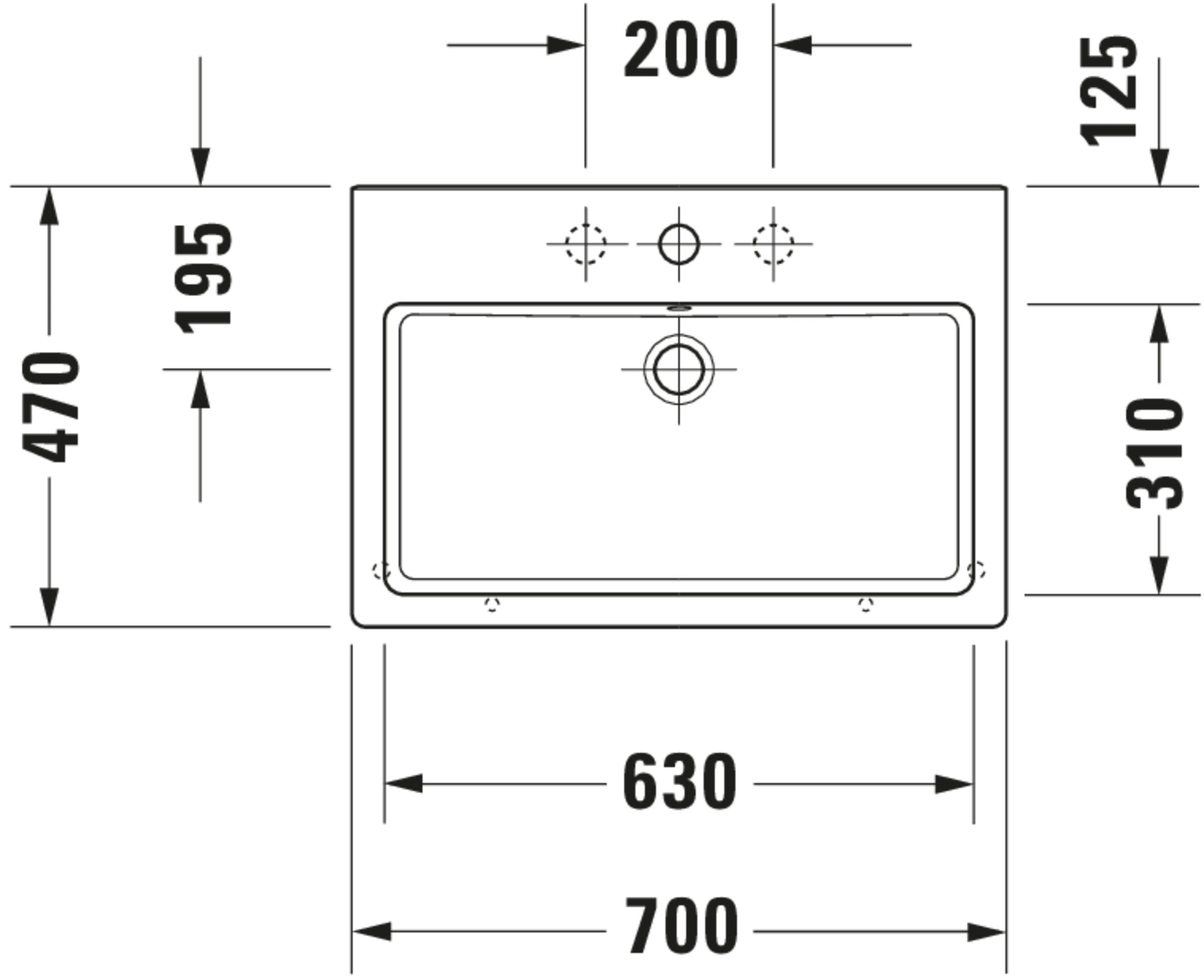 Vero 27 1/2" Rectangular Wall Mounted Sink in White with Single Faucet Hole and with Overflow
