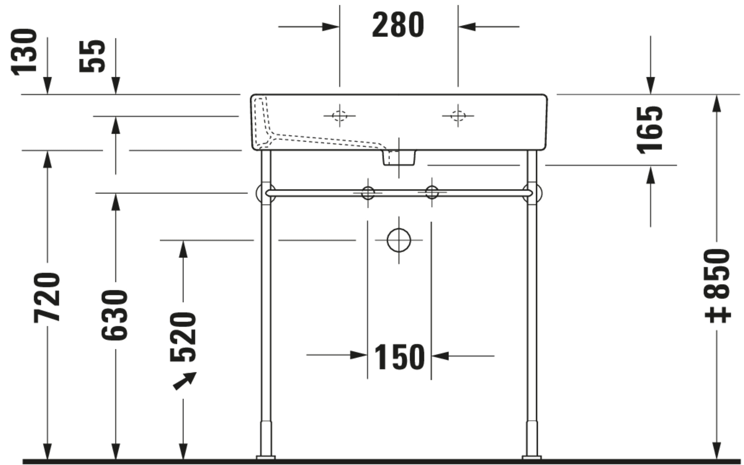 Vero 27 1/2" Rectangular Wall Mounted Sink in White with Single Faucet Hole and with Overflow