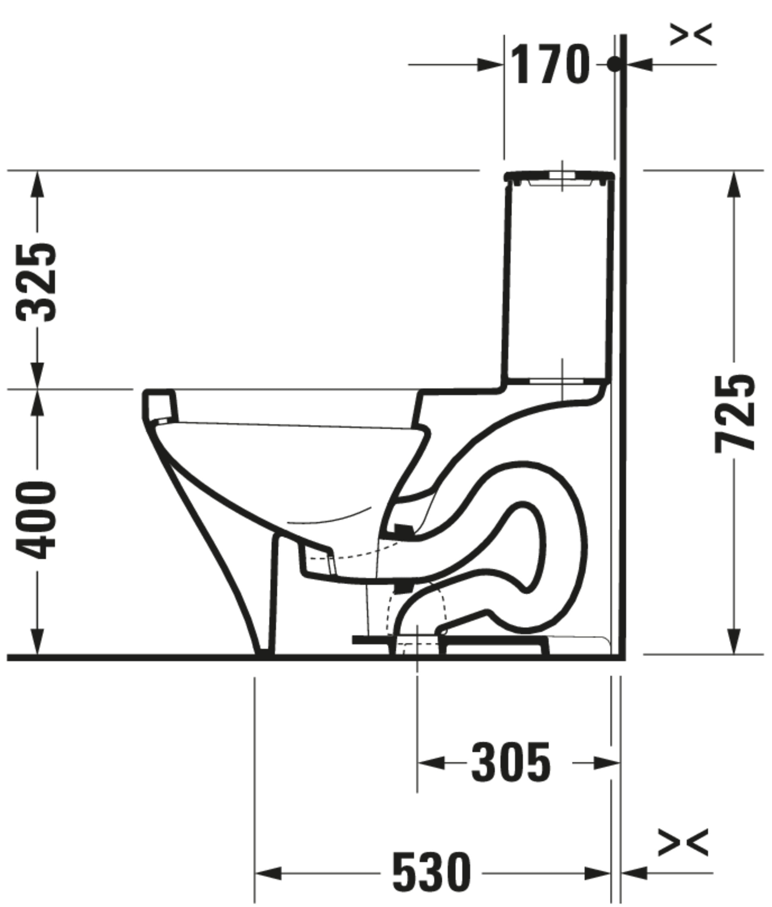 DuraStyle 1.32/0.92 GPF Dual Flush Elongated One Piece Toilet in White, Top Push Button Flush - Seat Sold Separately