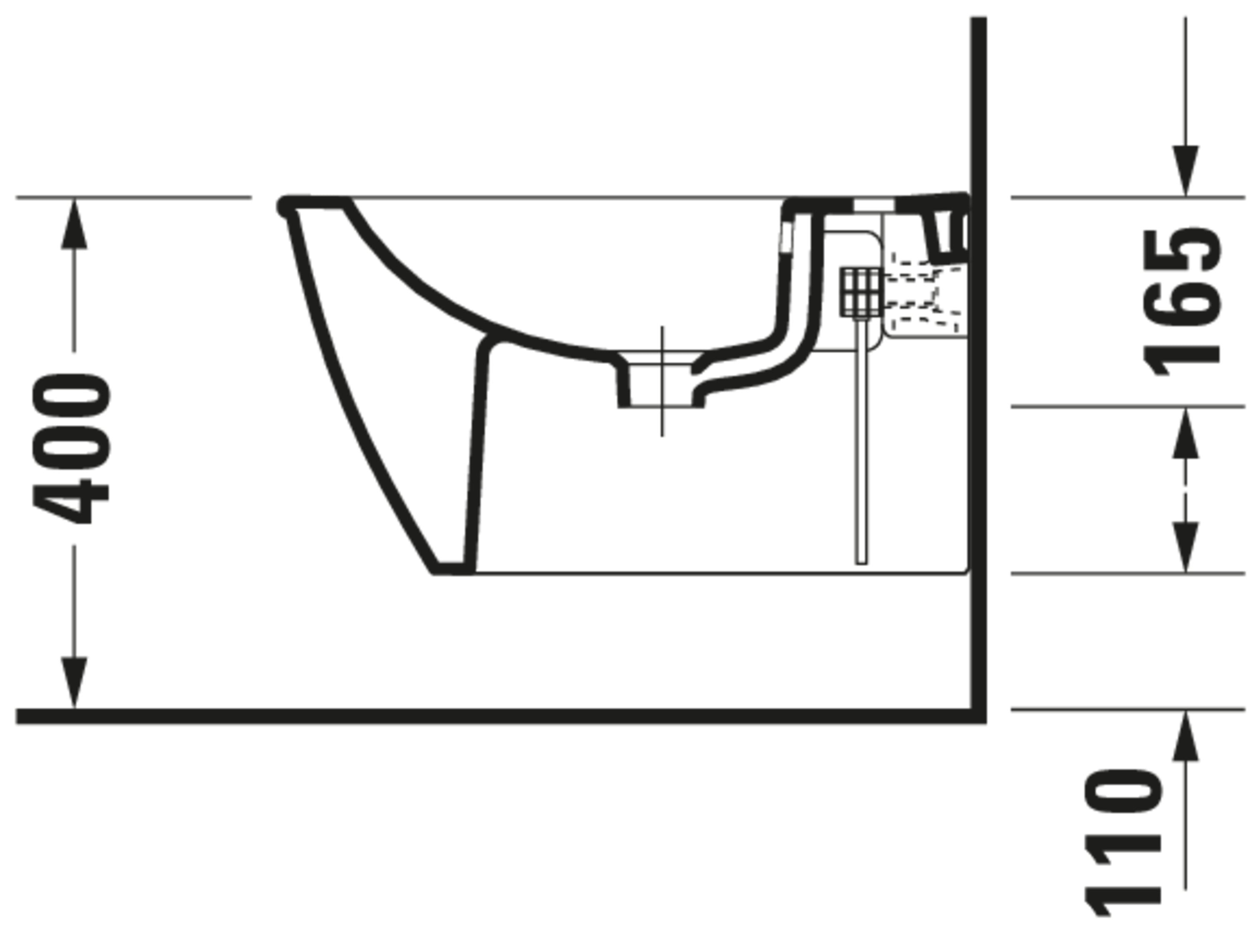Darling New Single Hole Horizontal Spray Wall Mount Bidet in White