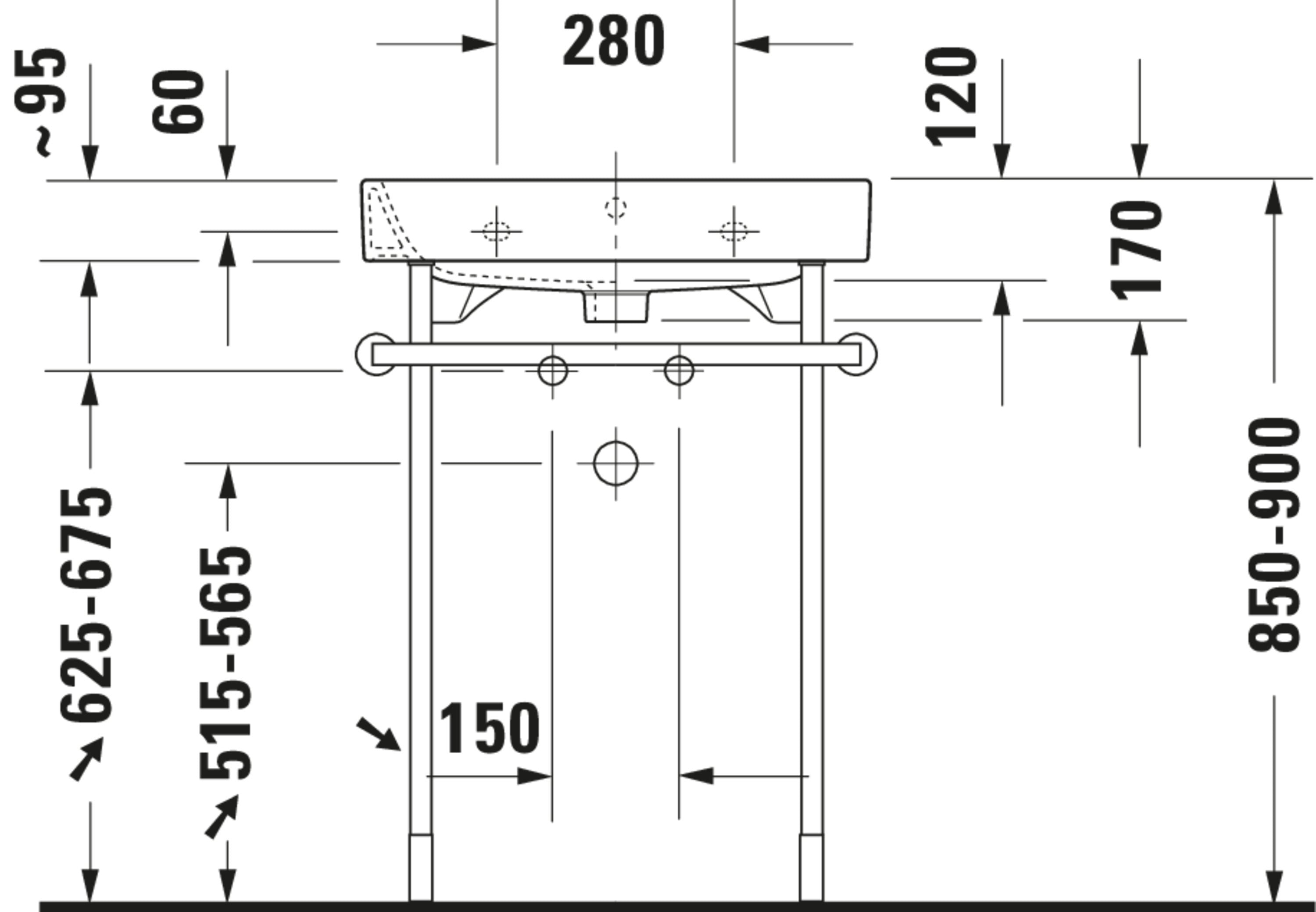 Happy D.2 23 5/8" Rectangular Wall Mounted Sink in White with Single Faucet Hole and with Overflow