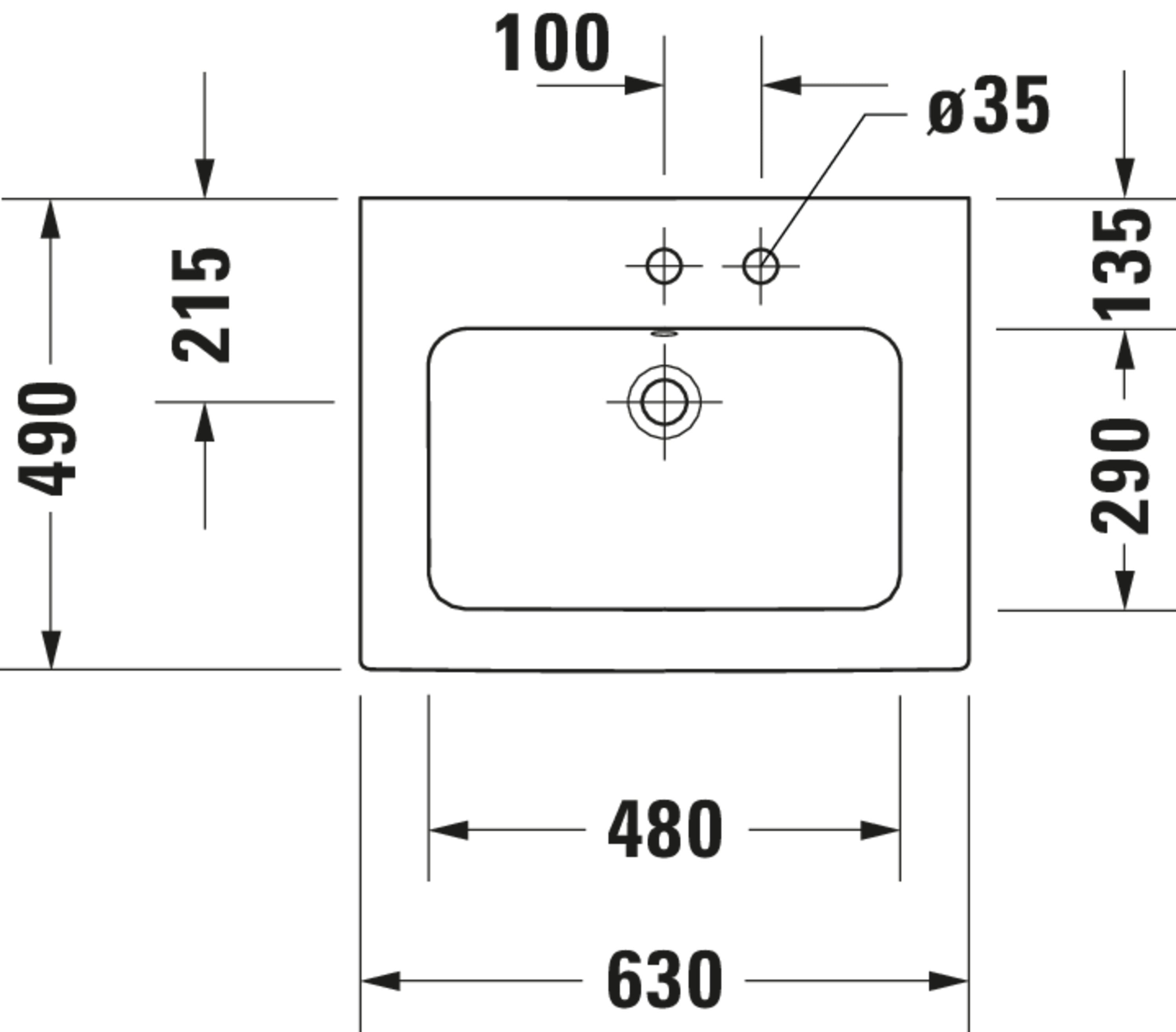 ME by Starck 24 3/4" Rectangular Wall Mounted Sink in White with Overflow