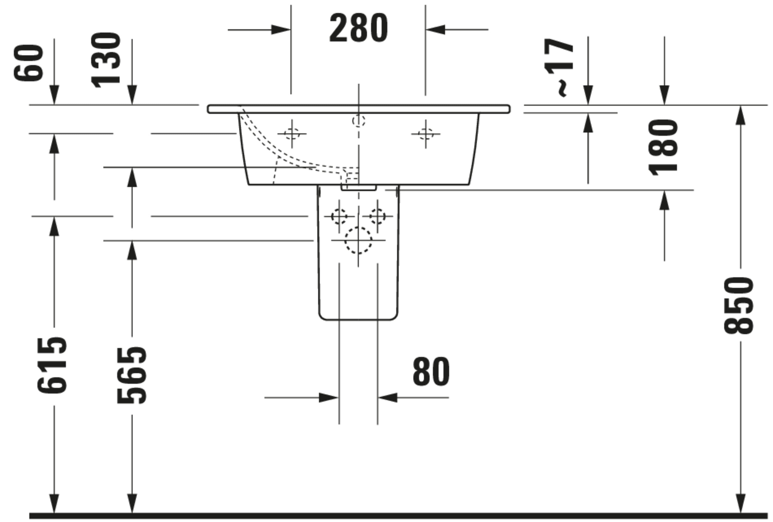ME by Starck 24 3/4" Rectangular Wall Mounted Sink in White with Overflow