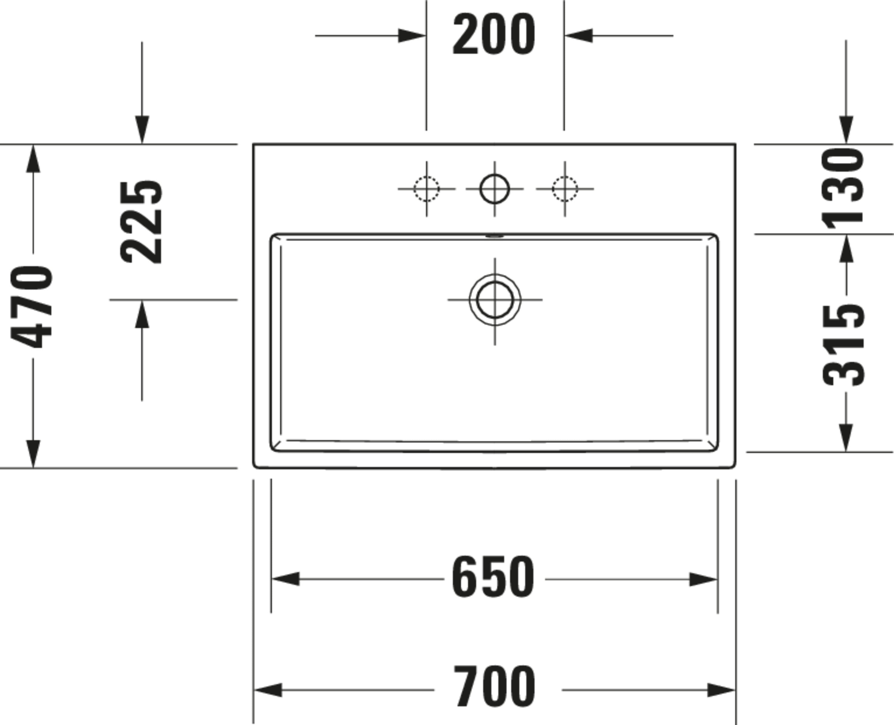 Vero 27 1/2" Rectangular Wall Mounted Sink in White with Single Faucet Hole and with Overflow