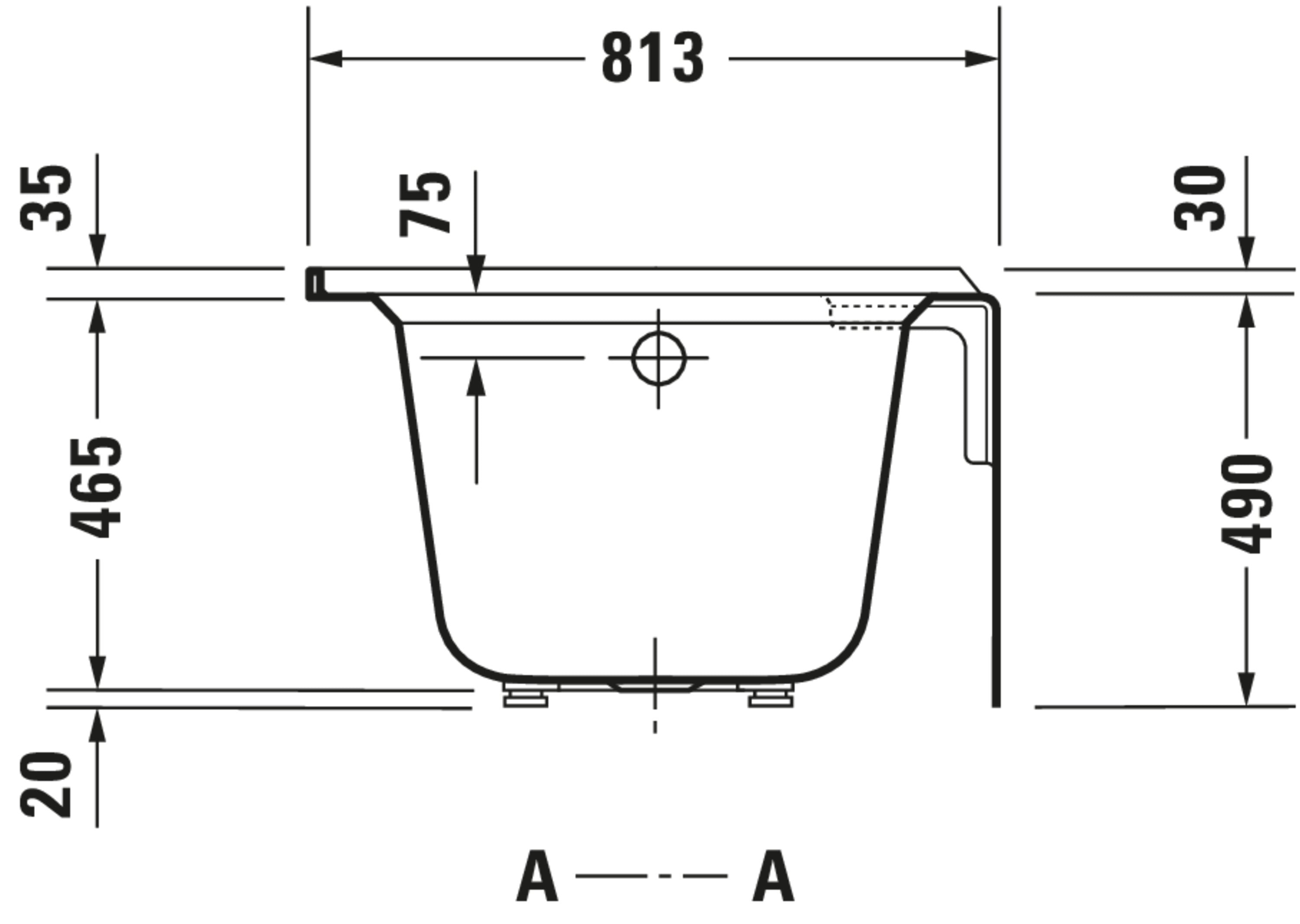 Architec 66" x 32" Rectangular Alcove Bathtub in White Acrylic with Right Drain, Drain Sold Separately