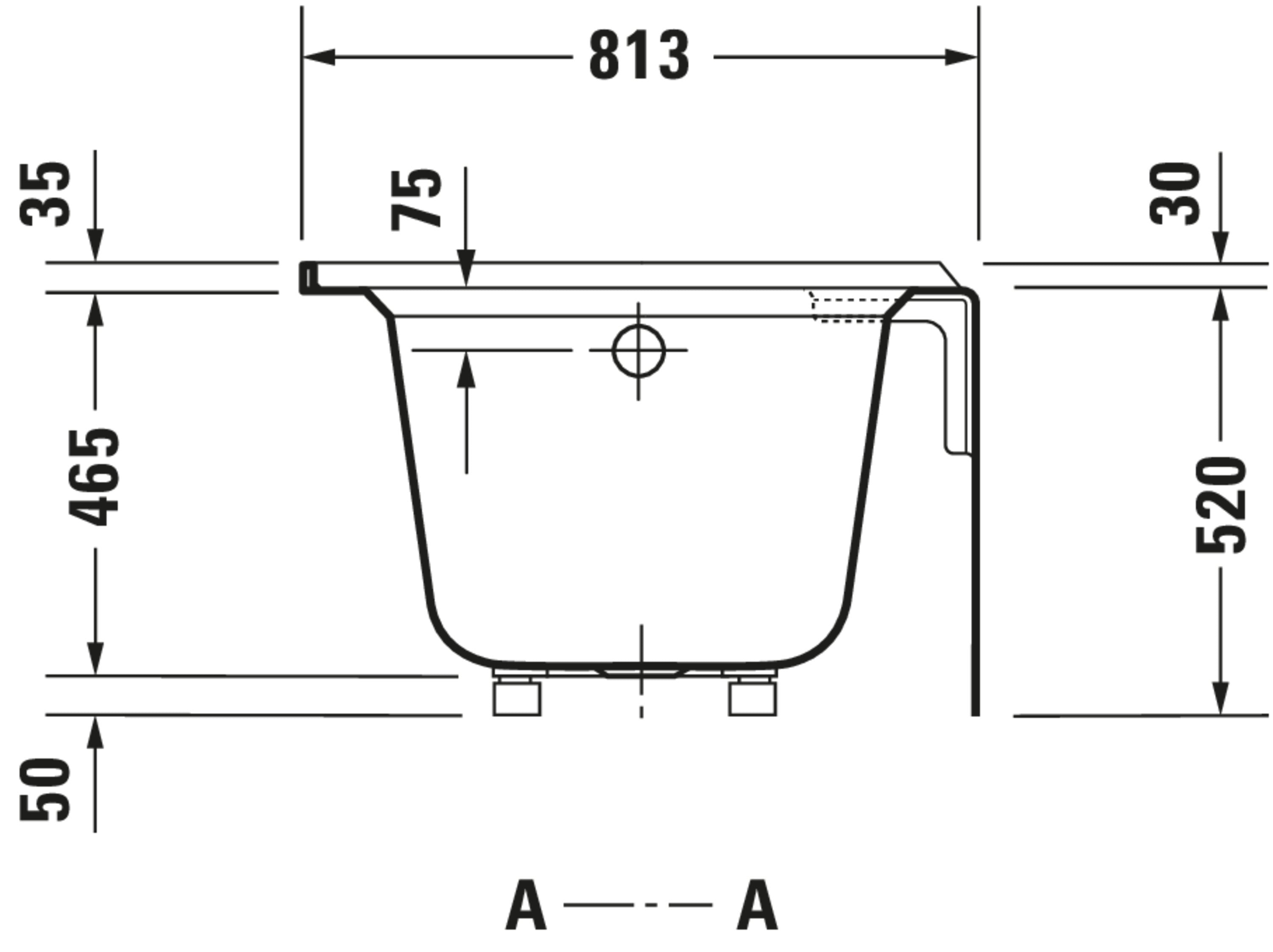 Architec 66" x 32" Rectangular Alcove Bathtub in White Acrylic with Right Drain, Drain Sold Separately