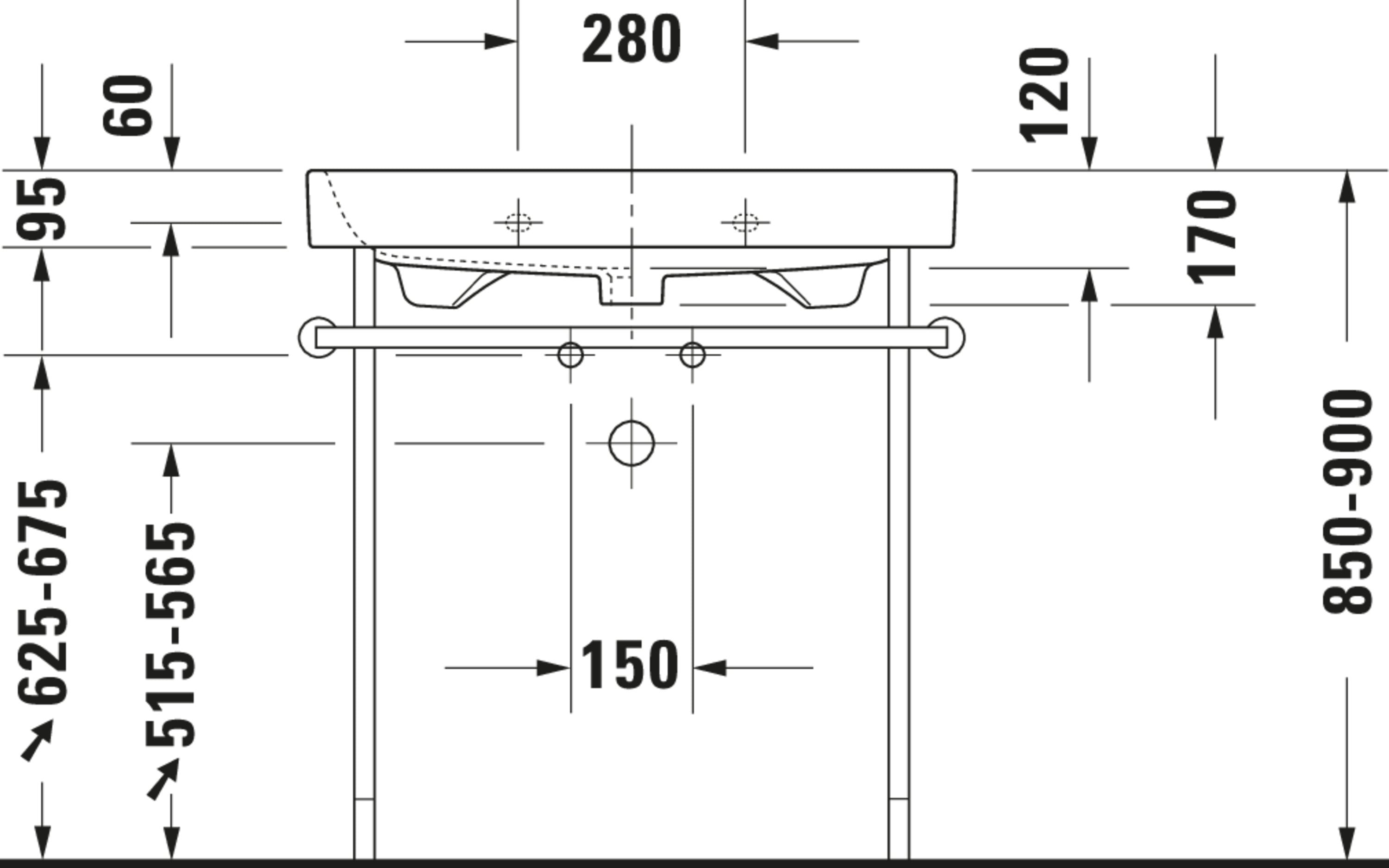 Happy D.2 31 1/2" Rectangular Wall Mounted Sink in White with Single Faucet Hole and with Overflow