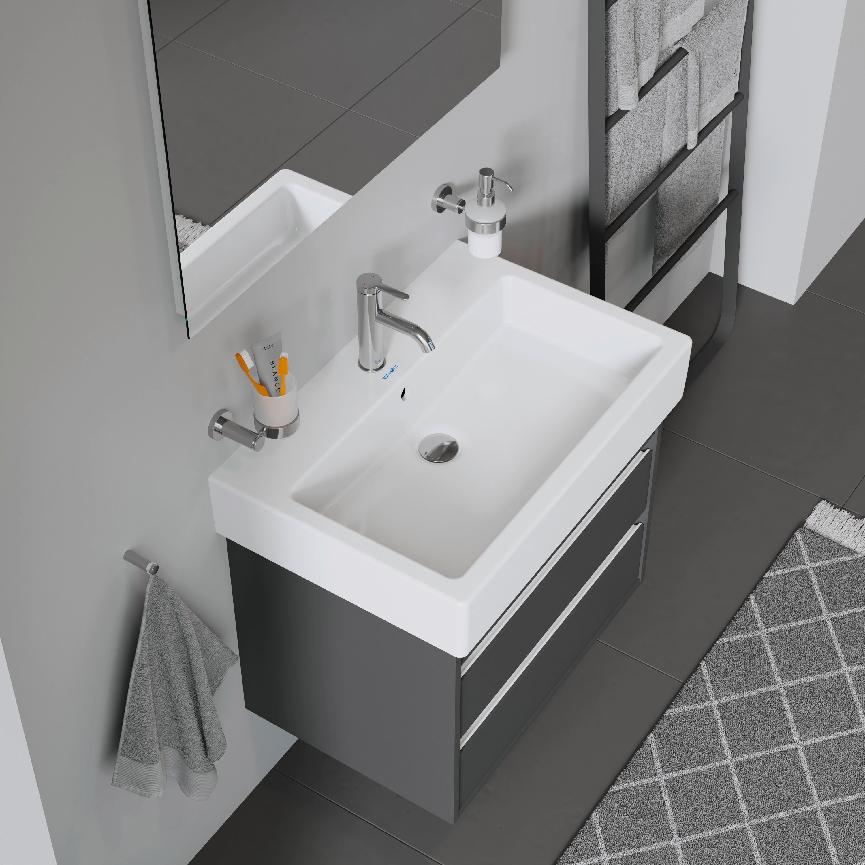 Vero 27 1/2" Rectangular Wall Mounted Sink in White with Single Faucet Hole and with Overflow