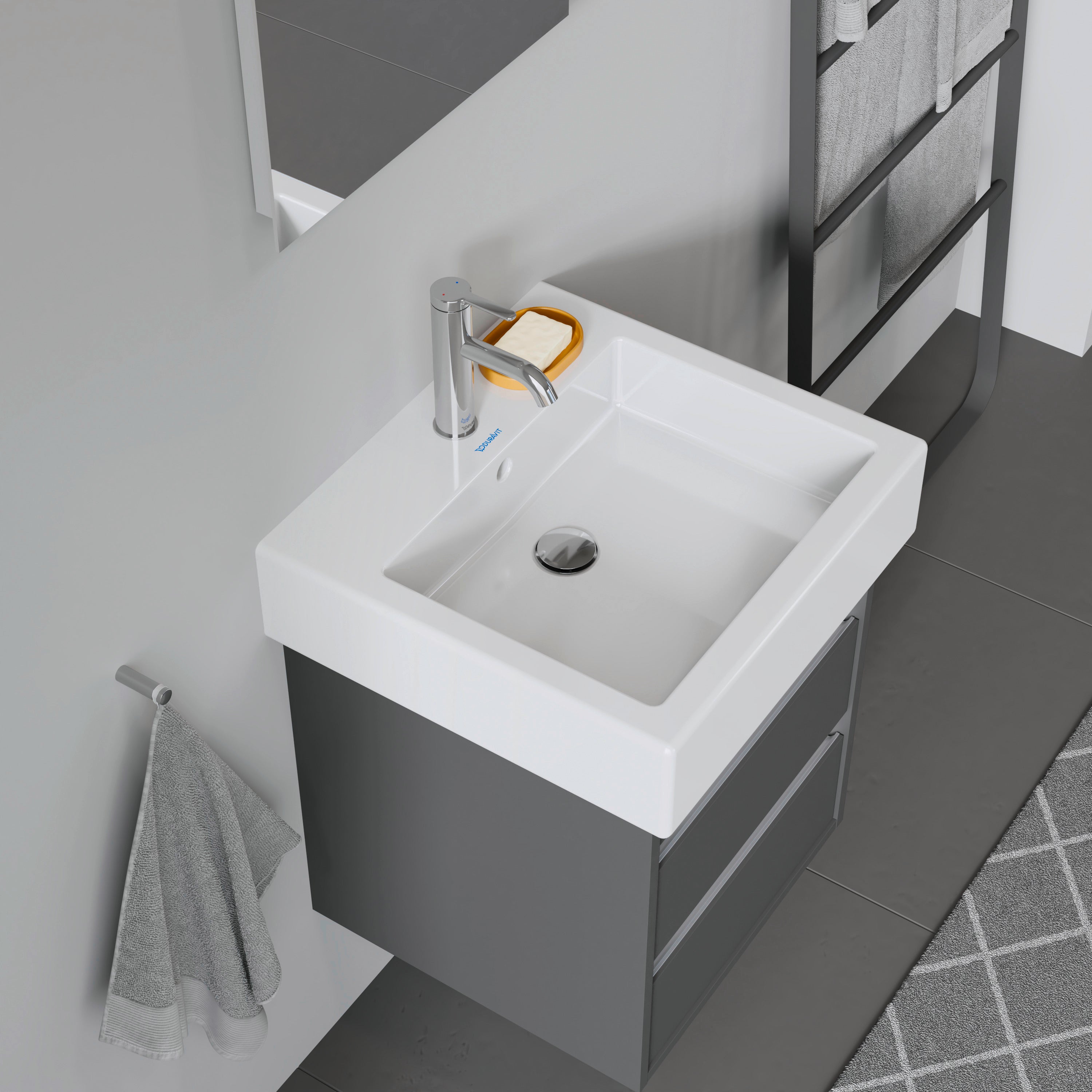 Vero 19 5/8" Rectangular Wall Mounted Sink in White with Single Faucet Hole and with Overflow