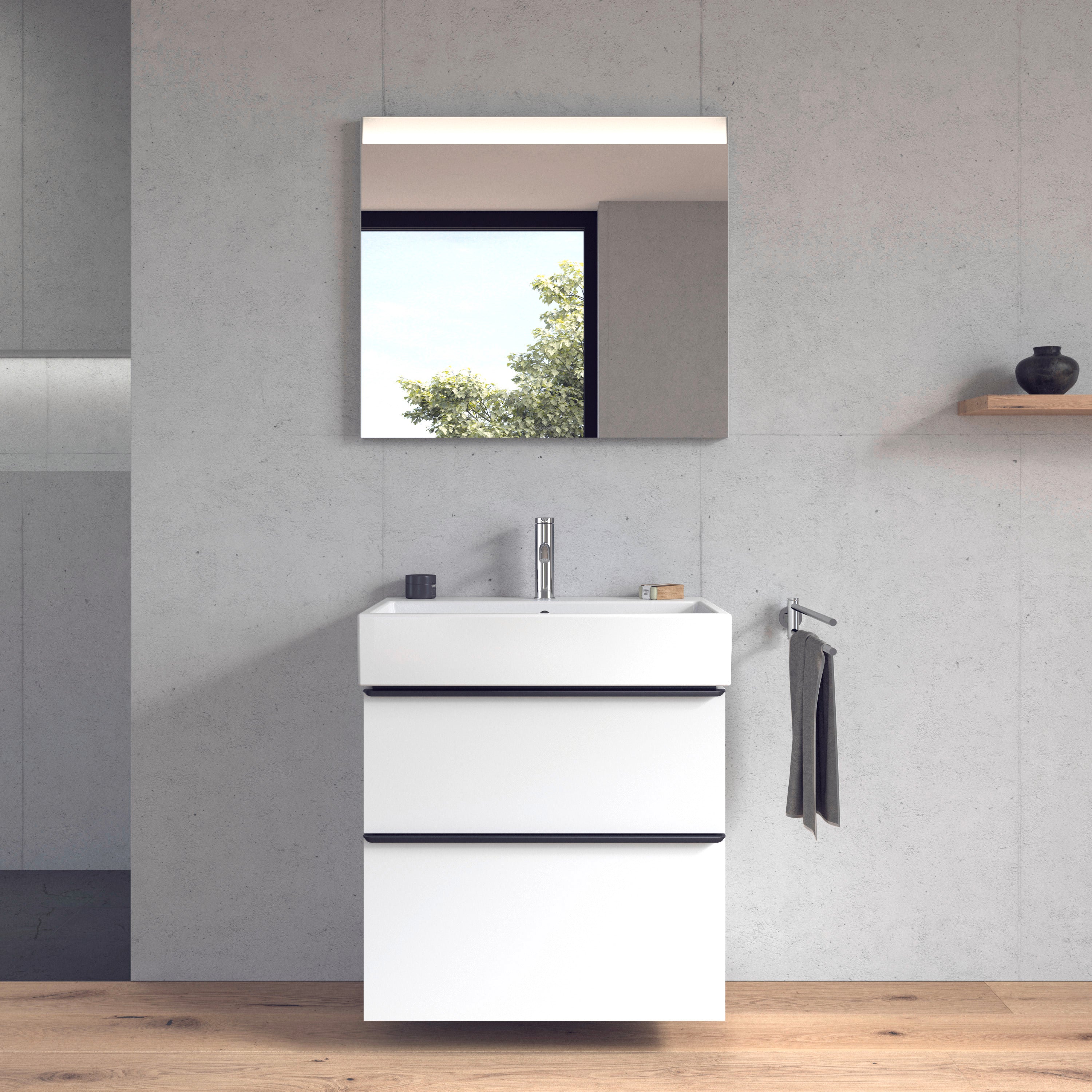 Vero 27 1/2" Rectangular Wall Mounted Sink in White with Single Faucet Hole and with Overflow