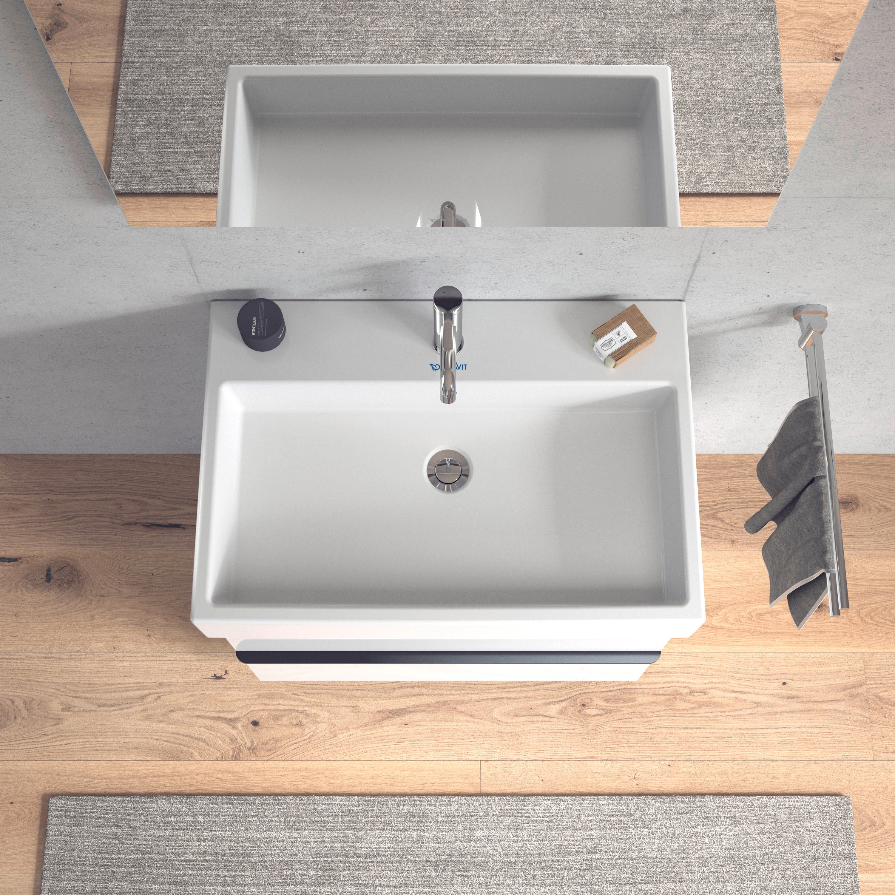 Vero 27 1/2" Rectangular Wall Mounted Sink in White with Single Faucet Hole and with Overflow