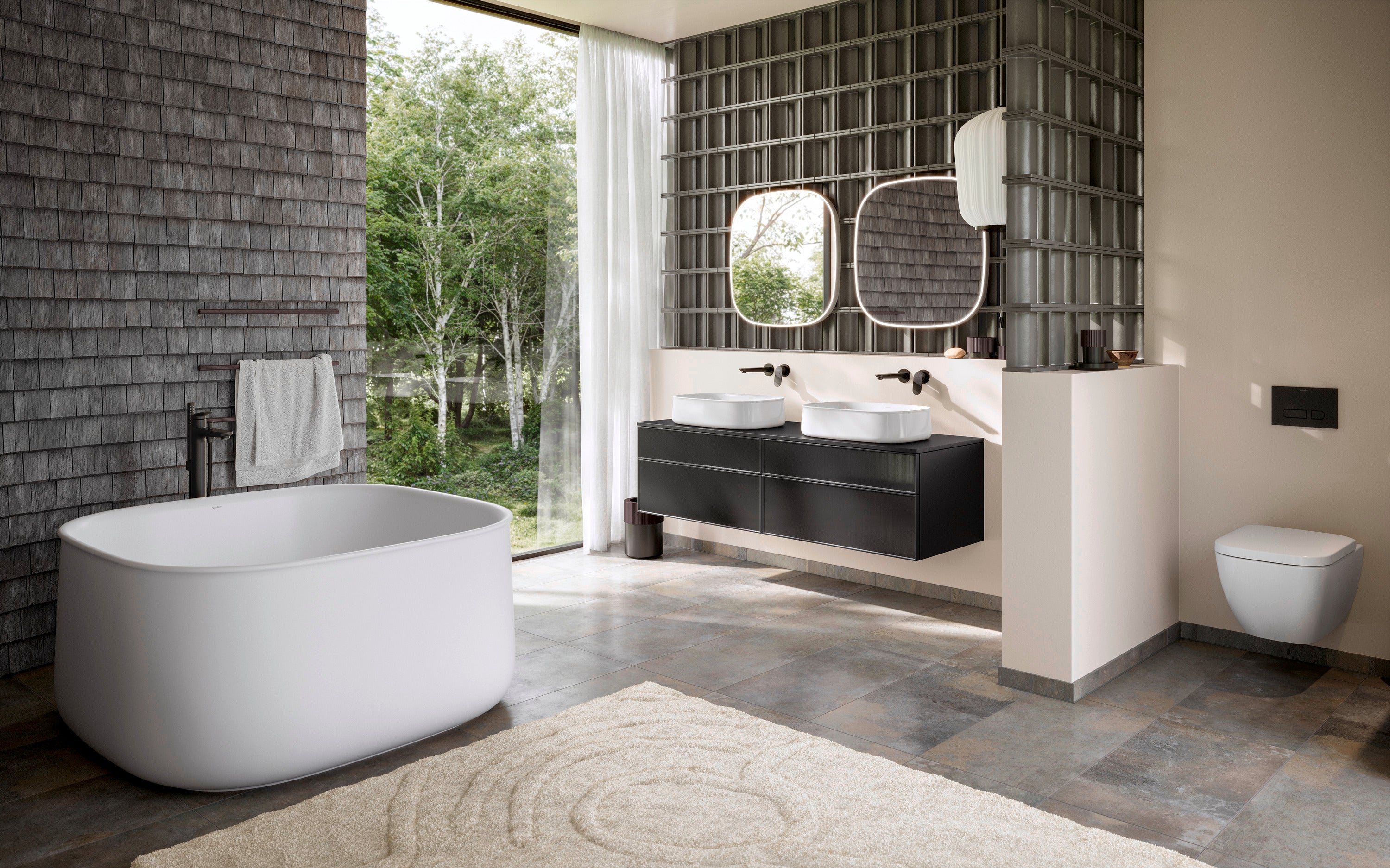 Happy D.2 1.6/0.8 GPF Dual Flush Rimless ADA Compliant Compact Elongated Wall Mounted Toilet in White - Seat, Actuator, and In-Wall Tank and Carrier Sold Separately