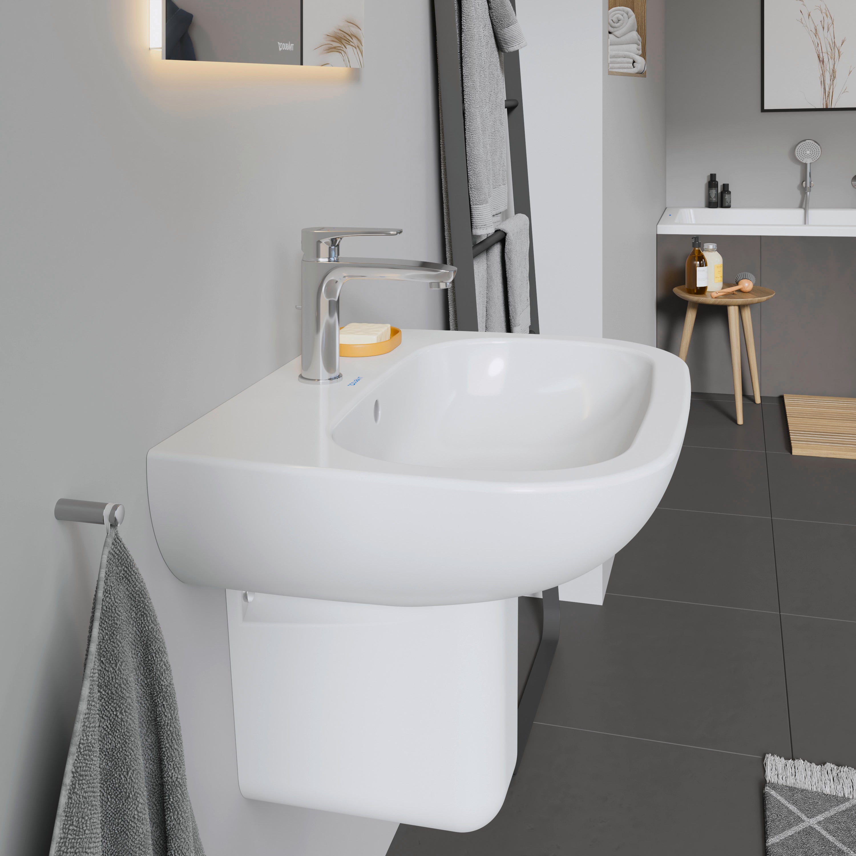 D-Code 23 5/8" Rectangular Wall Mounted Sink in White with Single Faucet Hole and with Overflow
