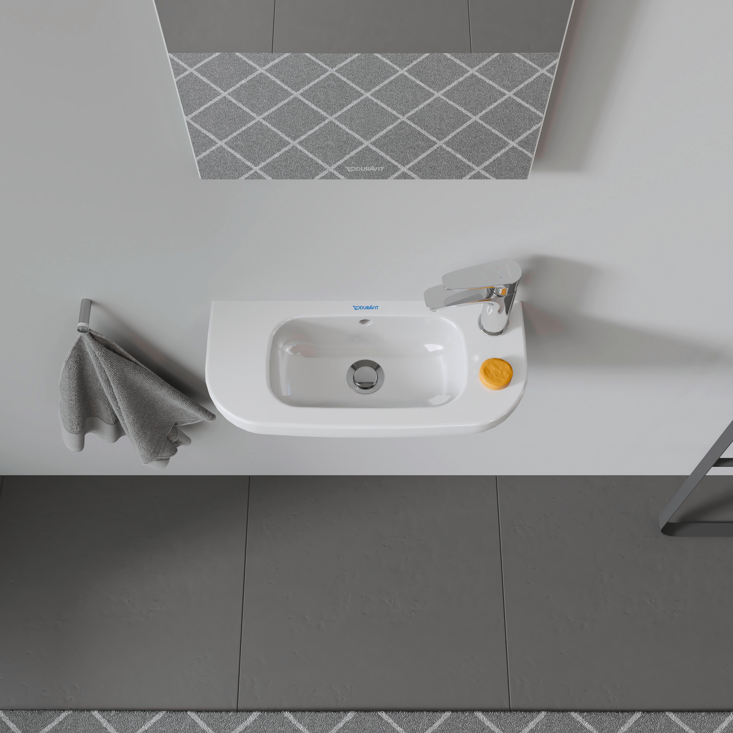 D-Code 19 5/8" Rectangular Wall Mounted Sink in White with Single Faucet Hole and with Overflow