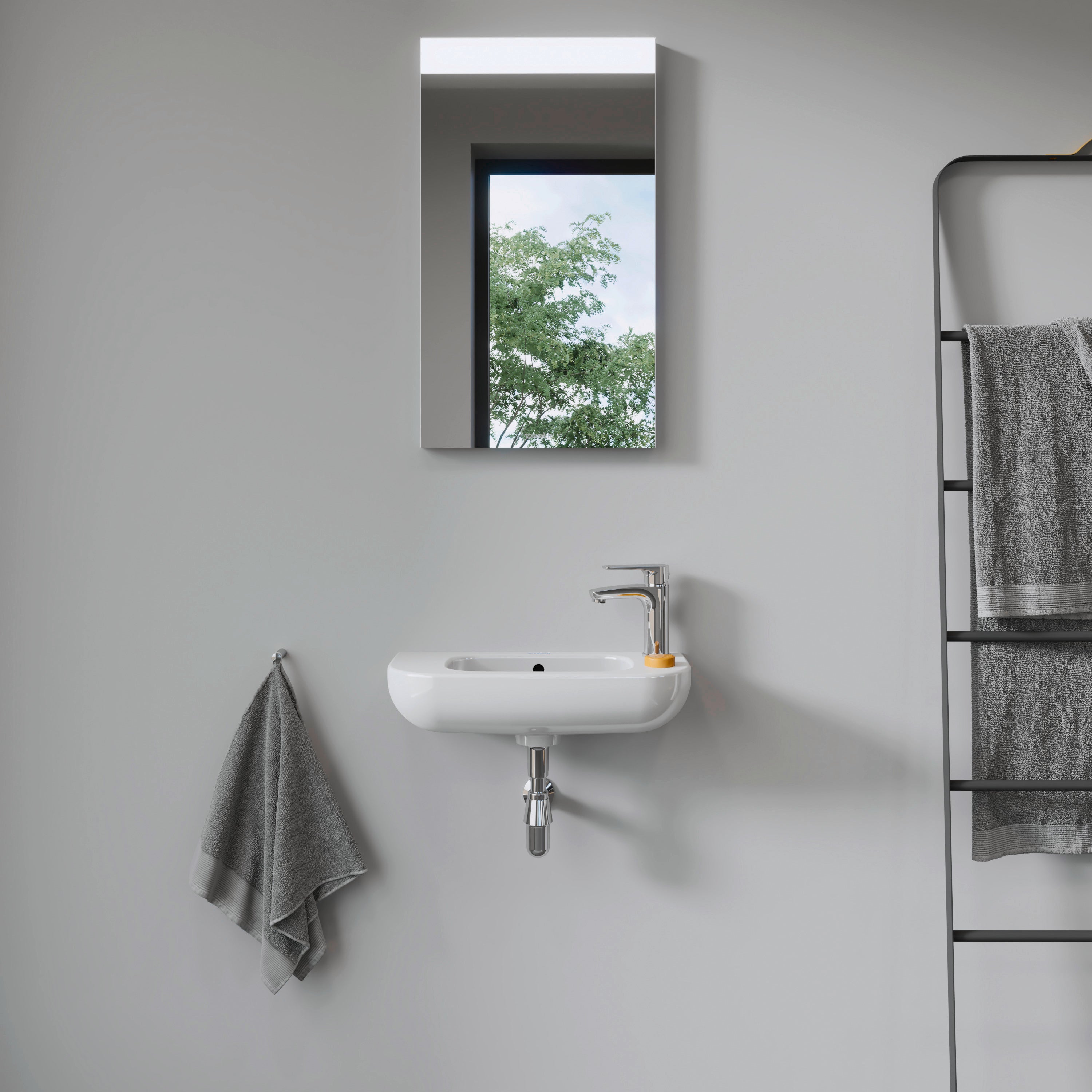 D-Code 19 5/8" Rectangular Wall Mounted Sink in White with Single Faucet Hole and with Overflow