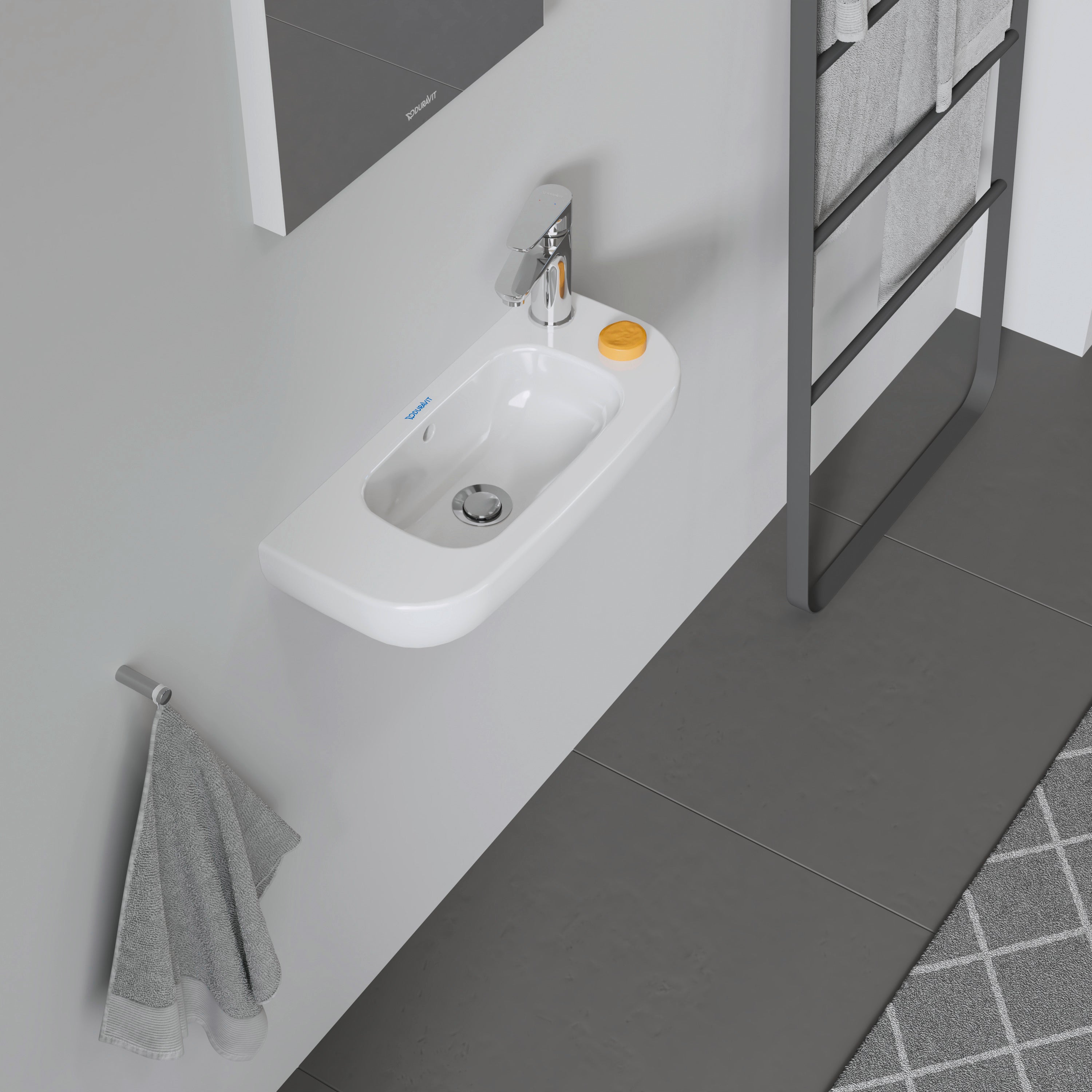 D-Code 19 5/8" Rectangular Wall Mounted Sink in White with Single Faucet Hole and with Overflow