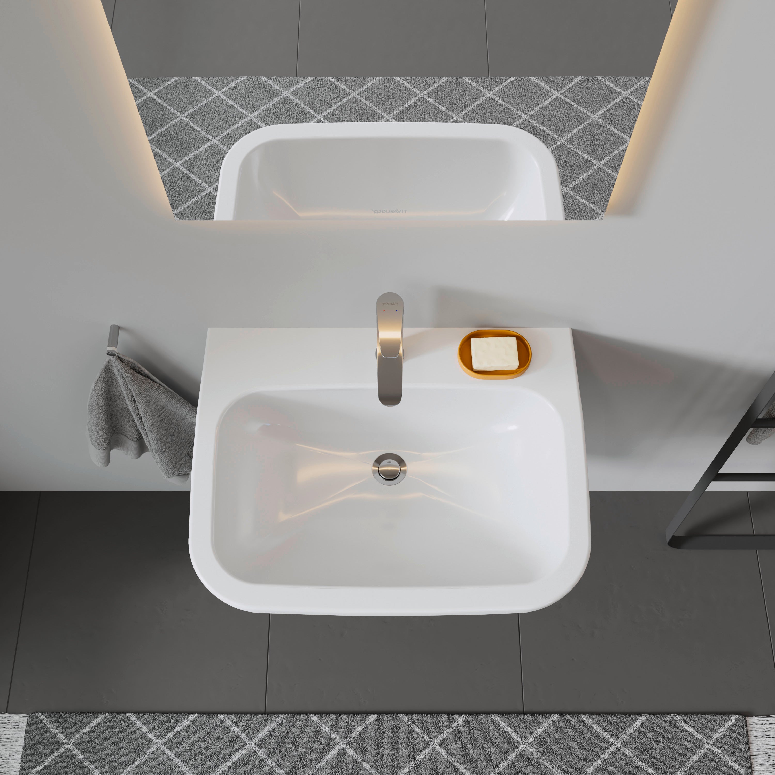 D-Code 25 5/8" Rectangular Wall Mounted Sink in White with Single Faucet Hole and with Overflow