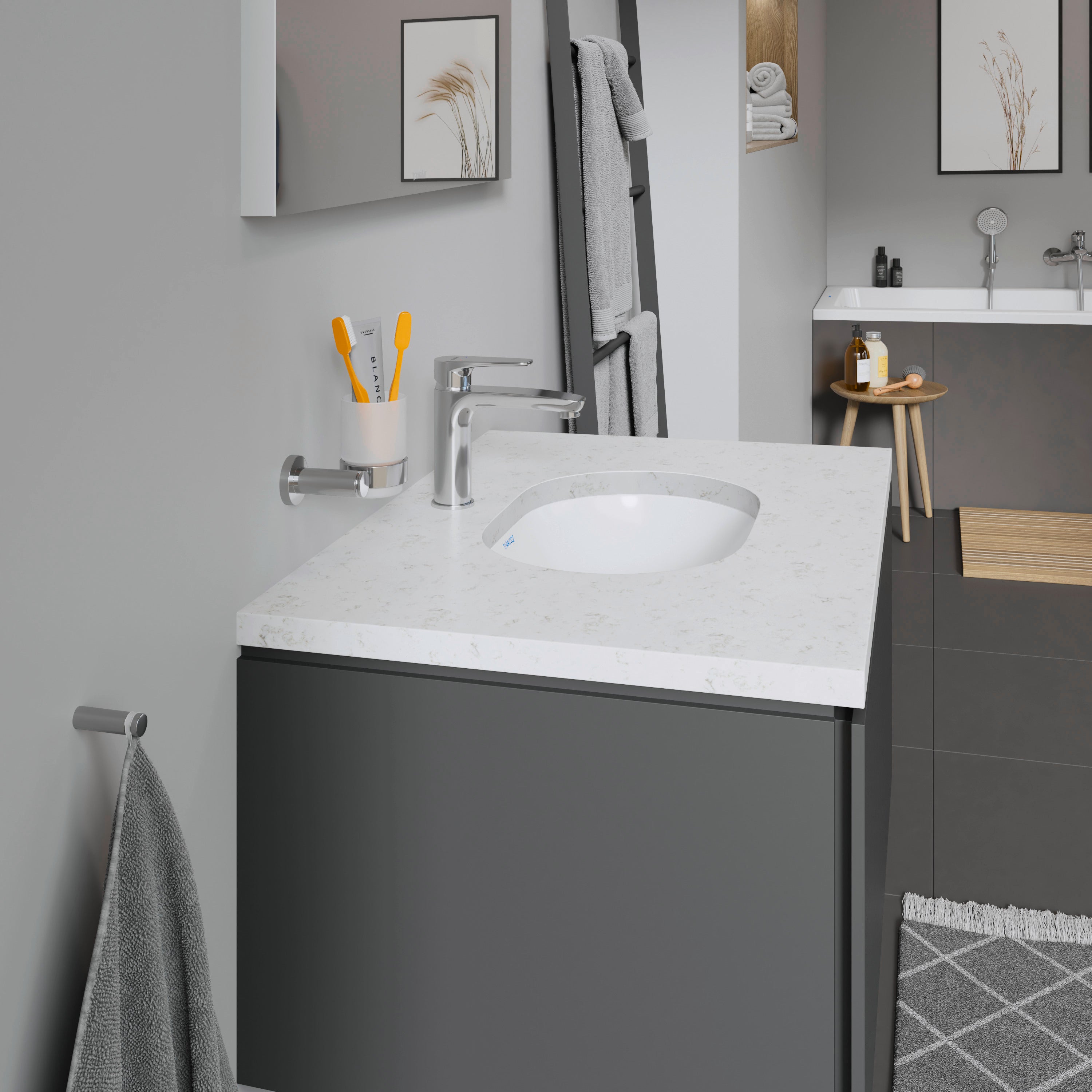 Design Classics 16 7/8" Oval Undermount Sink in White with Overflow