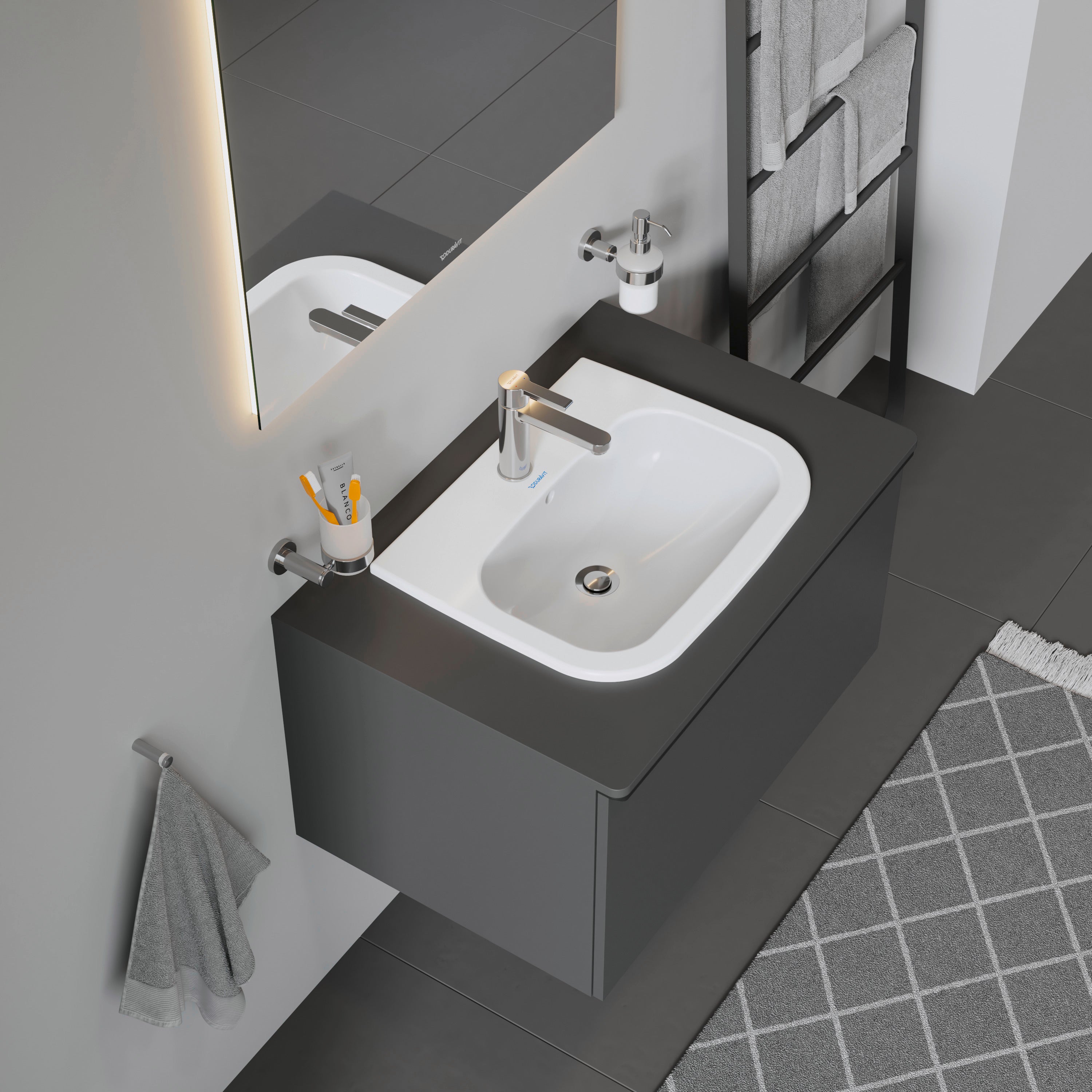 D-Code 21 1/2" Rectangular Drop In Sink in White with Single Faucet Hole and Overflow