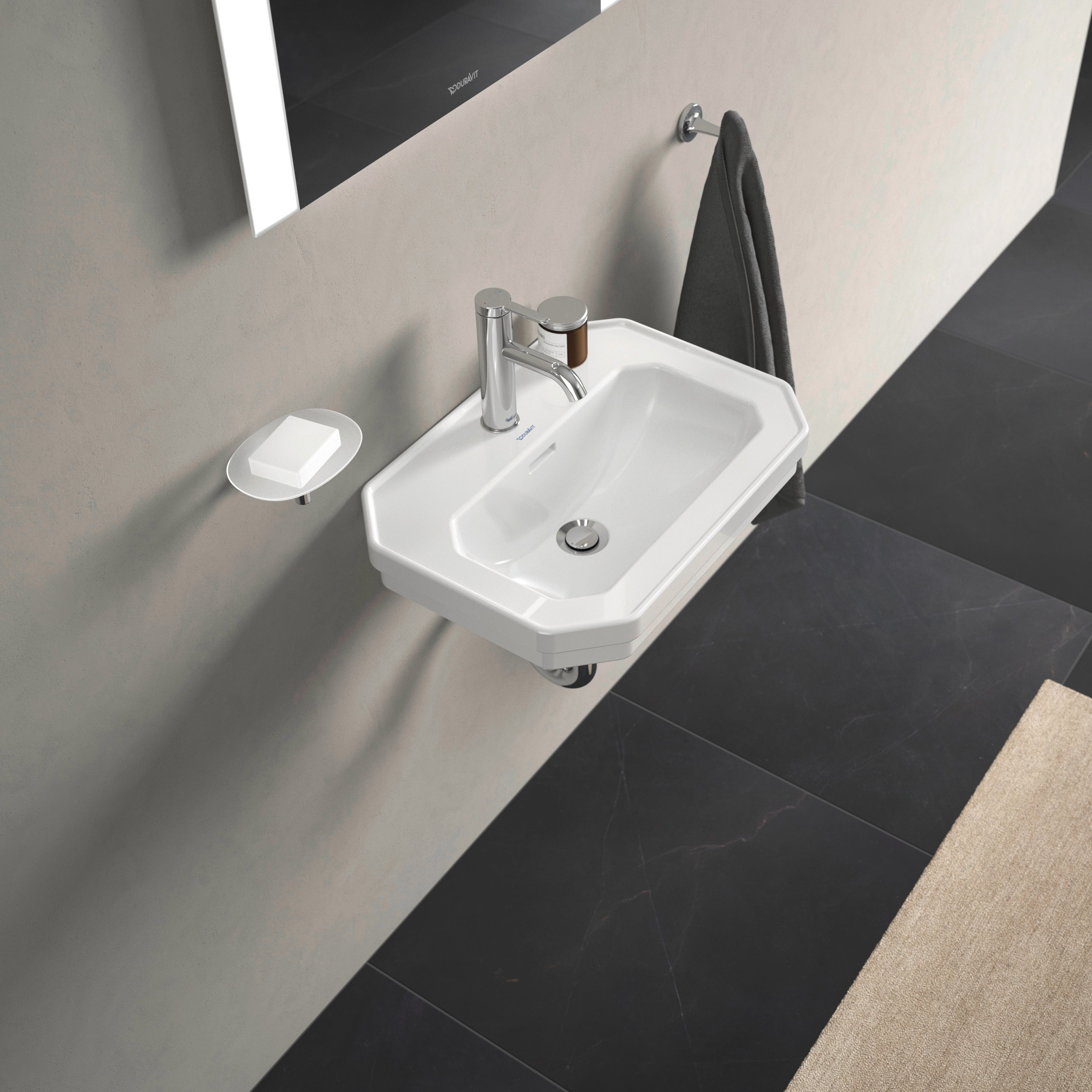 1930 Series 19 5/8" Octagonal Wall Mounted Sink in White with Single Faucet Hole and with Overflow
