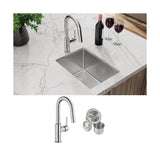 Elkay Crosstown 14" Rectangular Stainless Steel Bar/Prep Sink with Faucet, Polished Satin, 18 Gauge, ECTRU12179TFCC