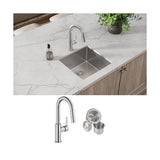 Elkay Crosstown 19" Undermount Stainless Steel Kitchen Sink with Faucet, Polished Satin, 18 Gauge, ECTRU17179TFCC