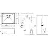 Elkay Crosstown 23" Undermount Stainless Steel Kitchen Sink with Faucet, Polished Satin, 18 Gauge, ECTRU21179TFCC