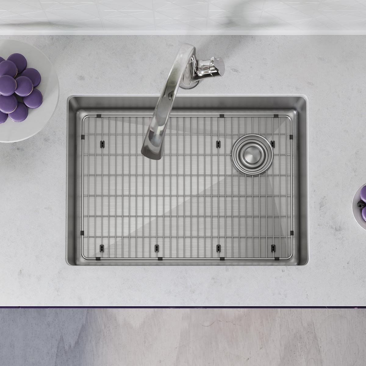 Elkay Crosstown 26" Undermount Stainless Steel Kitchen Sink Kit with Faucet, Single Bowl 18 Gauge, ECTRU24179RTFLC