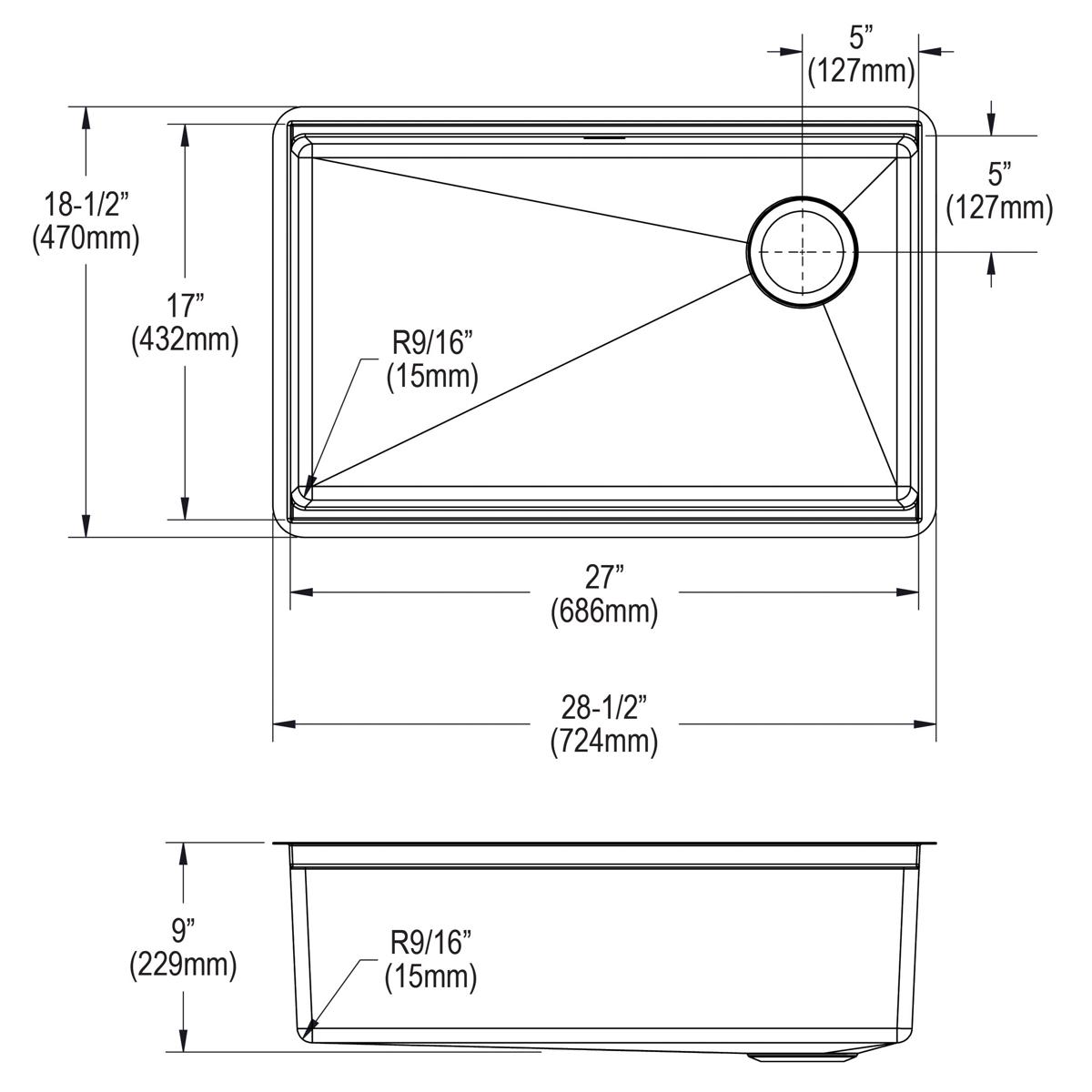 Elkay Crosstown 29" Undermount Stainless Steel Workstation Kitchen Sink with Accessories, Polished Satin, 18 Gauge, ECTRU27169RW