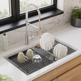 Elkay Crosstown 32" Undermount Stainless Steel Workstation Kitchen Sink with Faucet, Single Bowl Polished Satin, 18 Gauge, ECTRU30169RTFCW