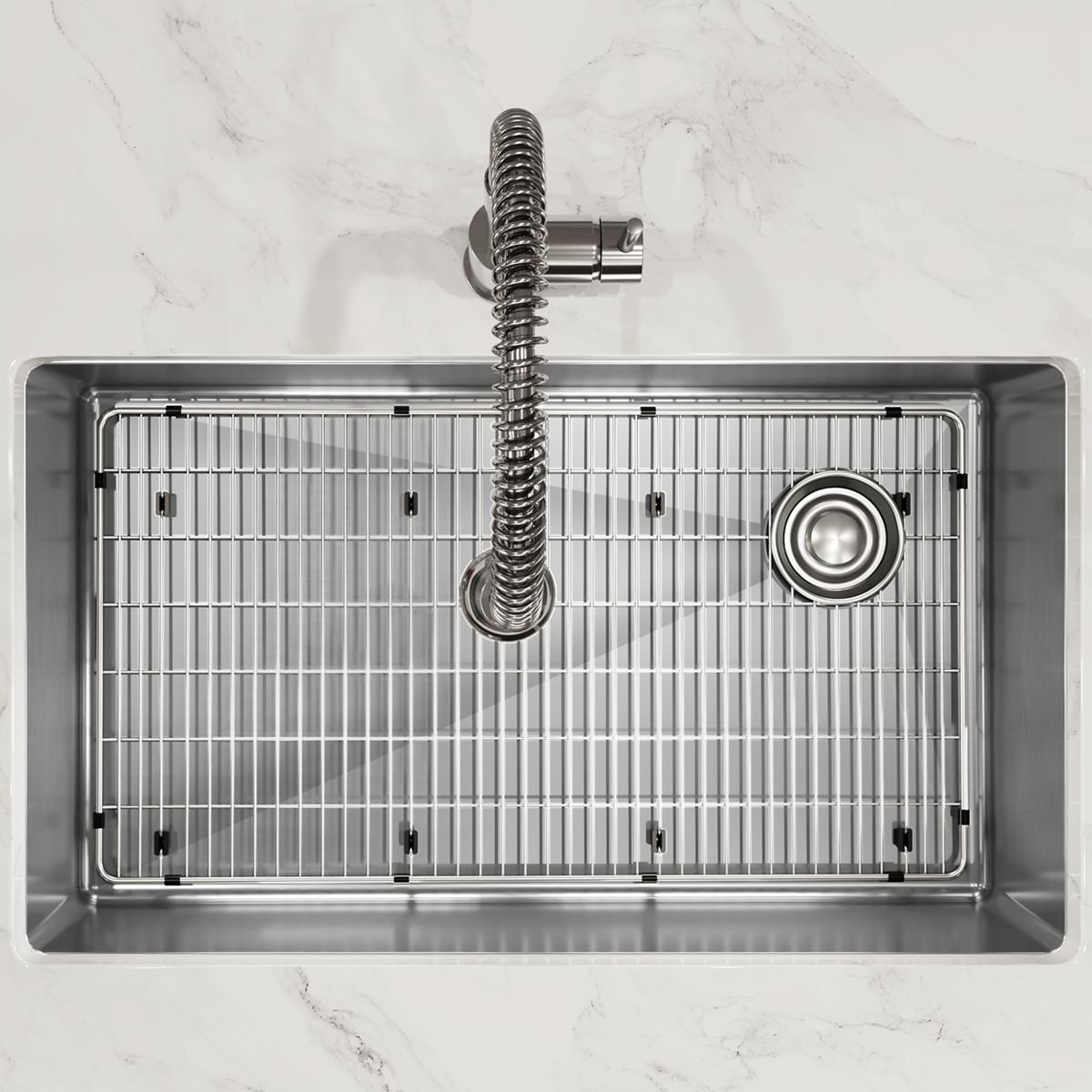 Elkay Crosstown 32" Undermount Stainless Steel Kitchen Sink Kit with Faucet, Polished Satin, 1 Faucet Hole, ECTRU30179RTFC