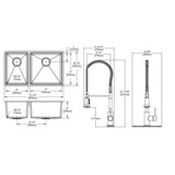 Elkay Crosstown 32" Undermount Stainless Steel Kitchen Sink with Faucet, 40/60 Double Bowl, Polished Satin, 18 Gauge, ECTRU32179LTFCC