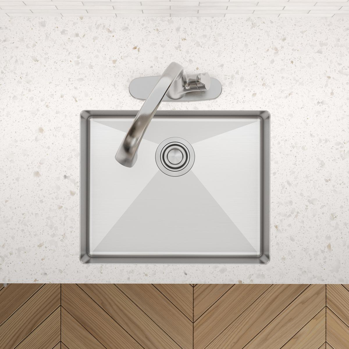 Elkay Crosstown 23" Undermount Stainless Steel ADA Kitchen Sink, Polished Satin, 18 Gauge, ECTRUAD211755