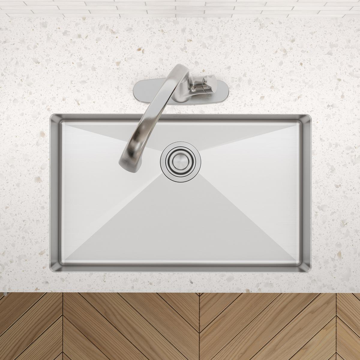Elkay Crosstown 30" Undermount Stainless Steel ADA Kitchen Sink, Polished Satin, 18 Gauge, ECTRUAD281755