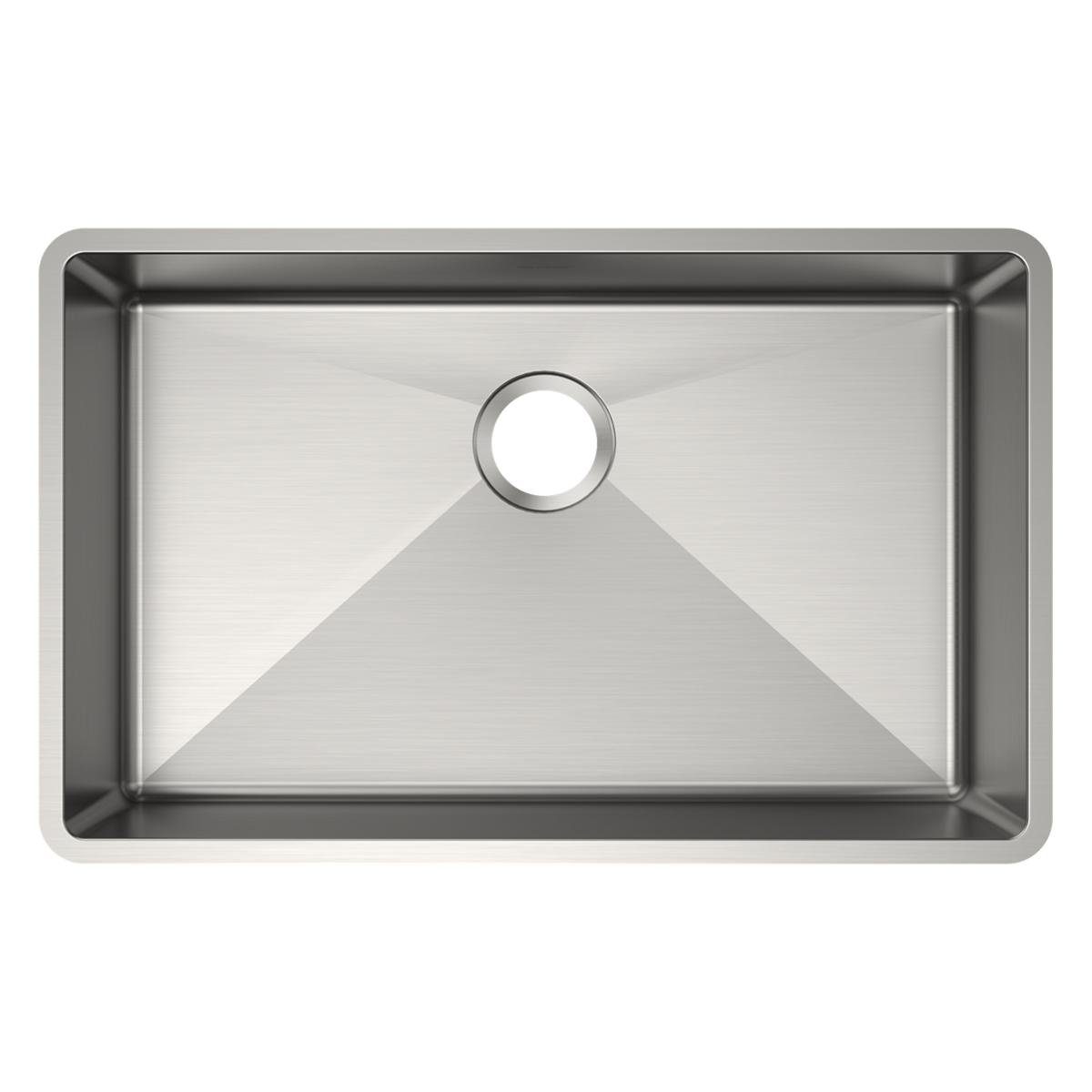 Elkay Crosstown 30" Undermount Stainless Steel ADA Kitchen Sink, Polished Satin, 18 Gauge, ECTRUAD281755