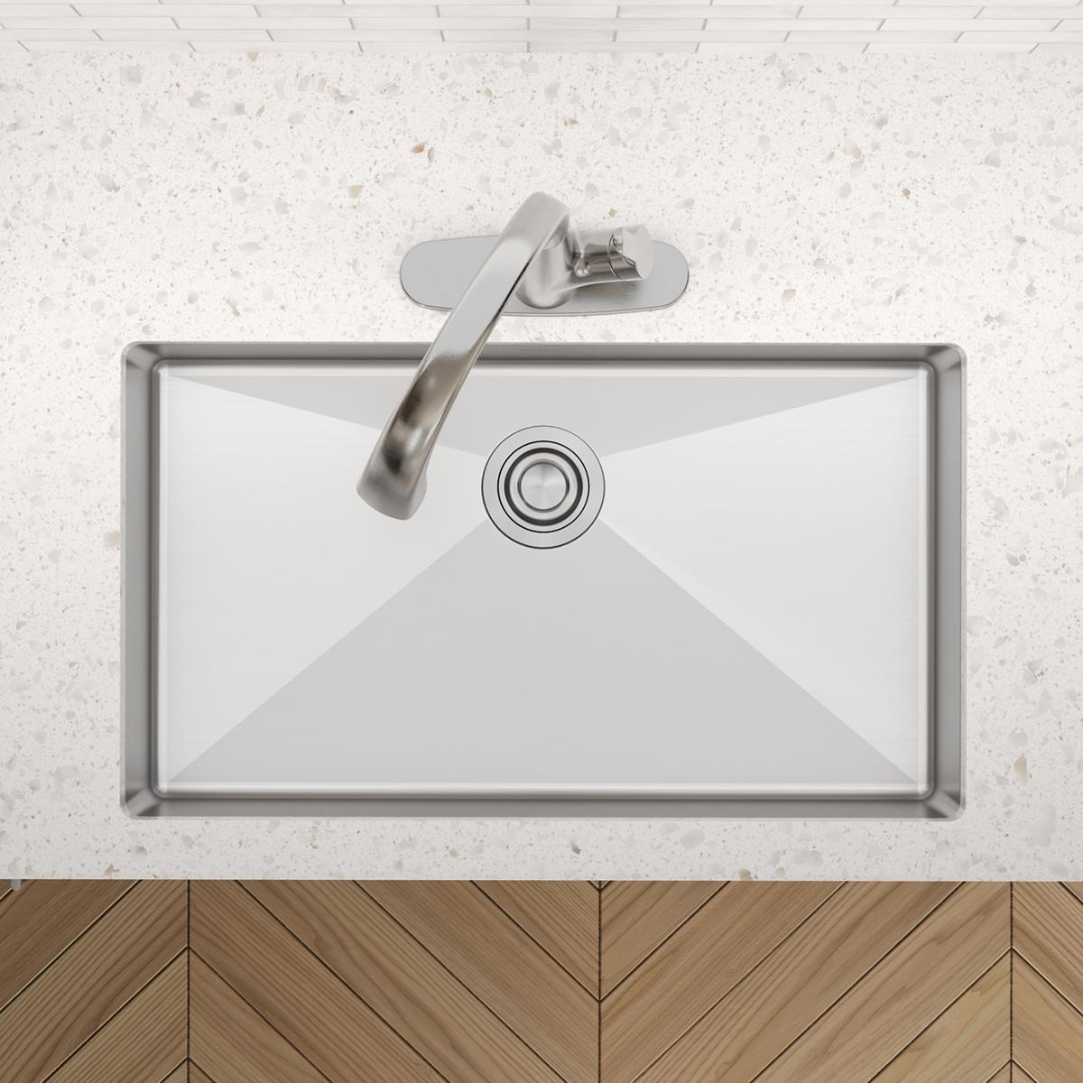 Elkay Crosstown 32" Undermount Stainless Steel ADA Kitchen Sink, Polished Satin, 18 Gauge, ECTRUAD301755