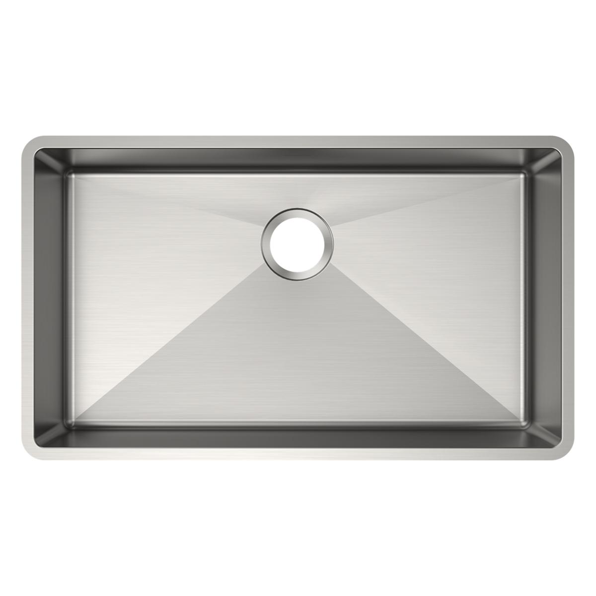 Elkay Crosstown 32" Undermount Stainless Steel ADA Kitchen Sink, Polished Satin, 18 Gauge, ECTRUAD301755
