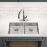 Elkay Crosstown 32" Undermount Stainless Steel ADA Kitchen Sink, 50/50 Double Bowl, Polished Satin, 18 Gauge, ECTRUAD311755