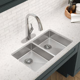 Elkay Crosstown 32" Undermount Stainless Steel ADA Kitchen Sink, 50/50 Double Bowl, Polished Satin, 18 Gauge, ECTRUAD311755