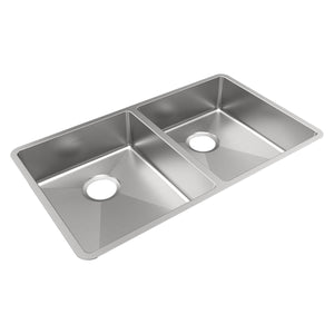 Alternate Image for Elkay Crosstown 32" Undermount Stainless Steel ADA Kitchen Sink, 50/50 Double Bowl, Polished Satin, 18 Gauge, ECTRUAD311755