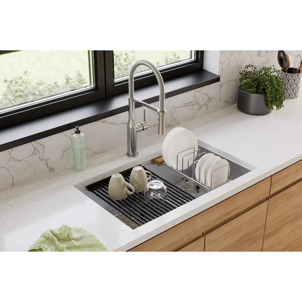 Elkay Crosstown Black Silicone 11-7/8" x 16-3/4" x 3/8" Drying Rack, LKDR1317RU