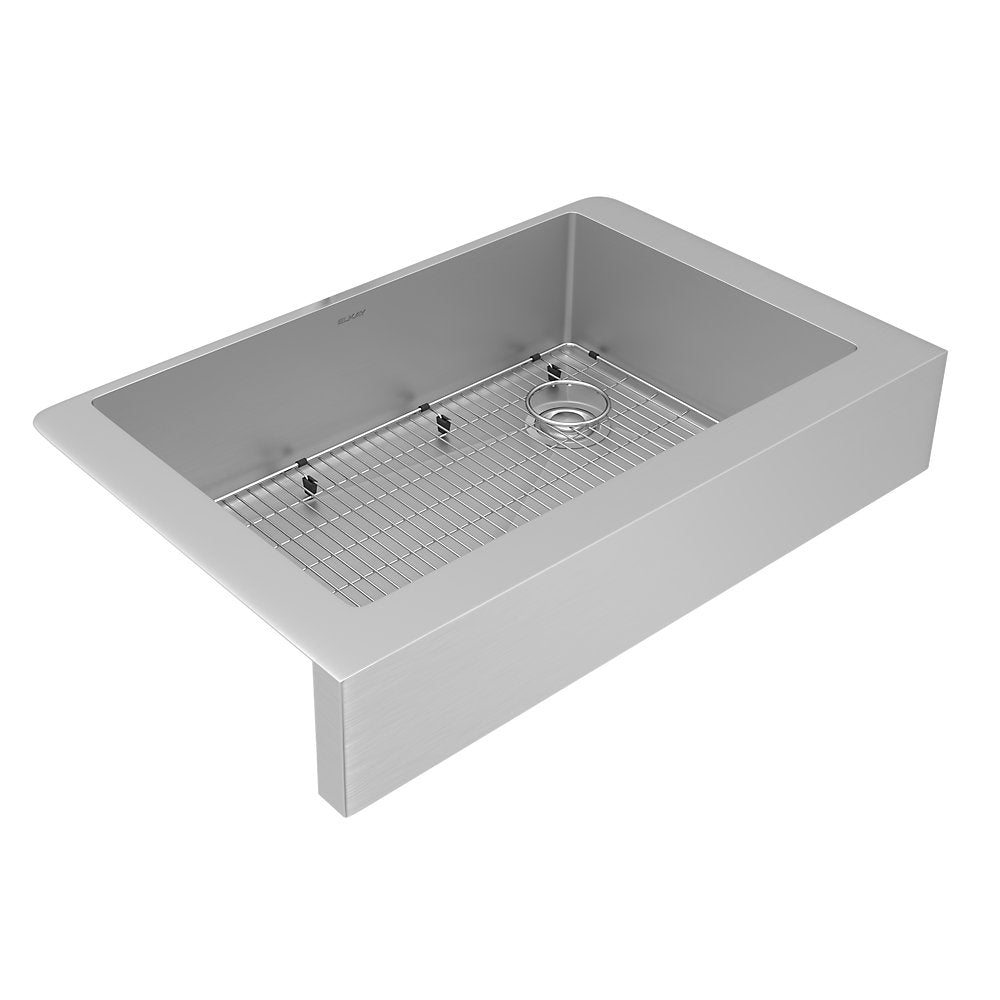 Elkay Crosstown 36" Stainless Steel Farmhouse Kitchen Sink, 18 Gauge, Polished Satin, ECTRUF30179RC